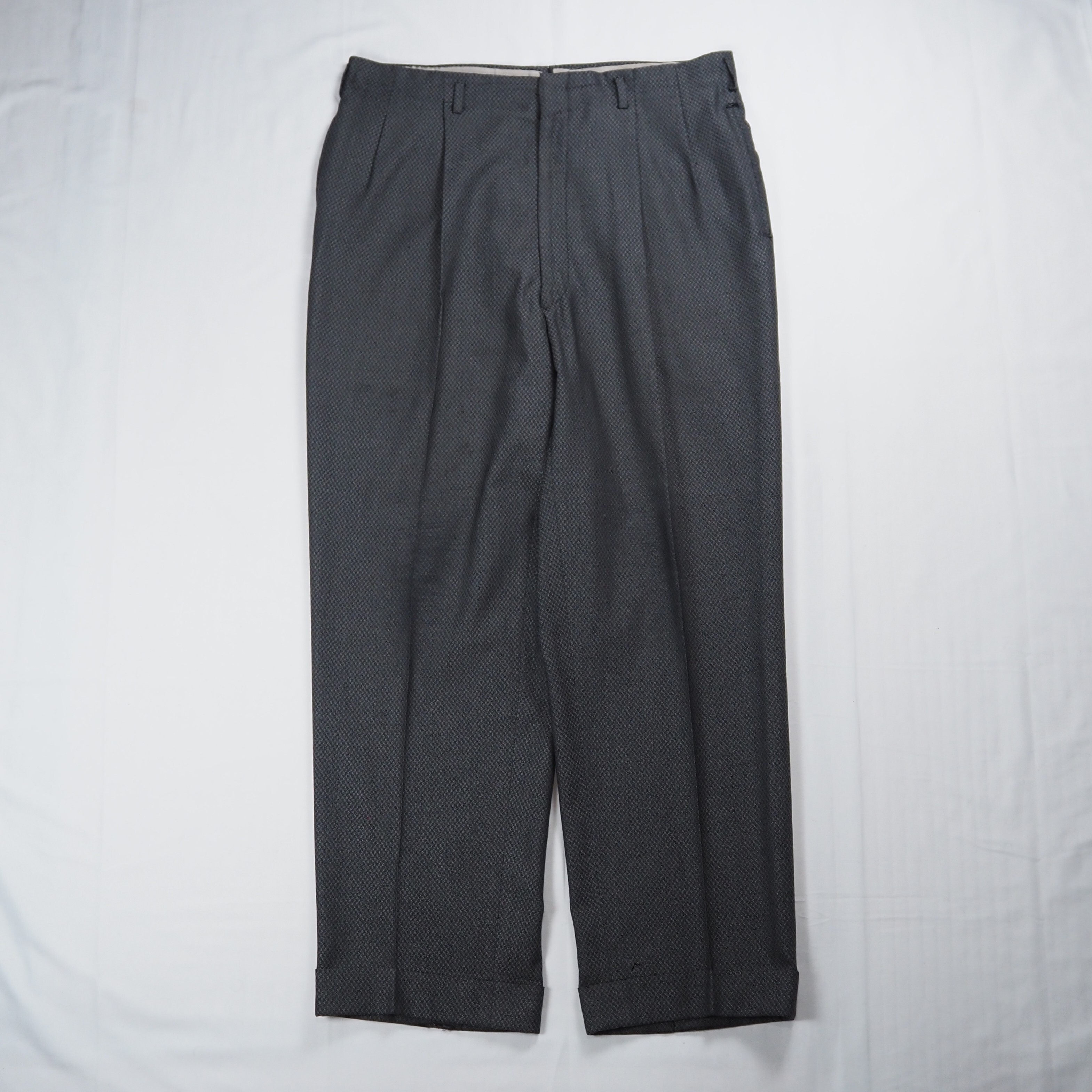 【9/23 20:00入荷】50's ウールスラックス グレー アルミジップ