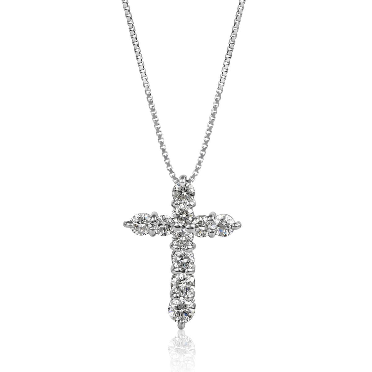 【S58】1ct クロスダイヤモンドネックレス【P84】