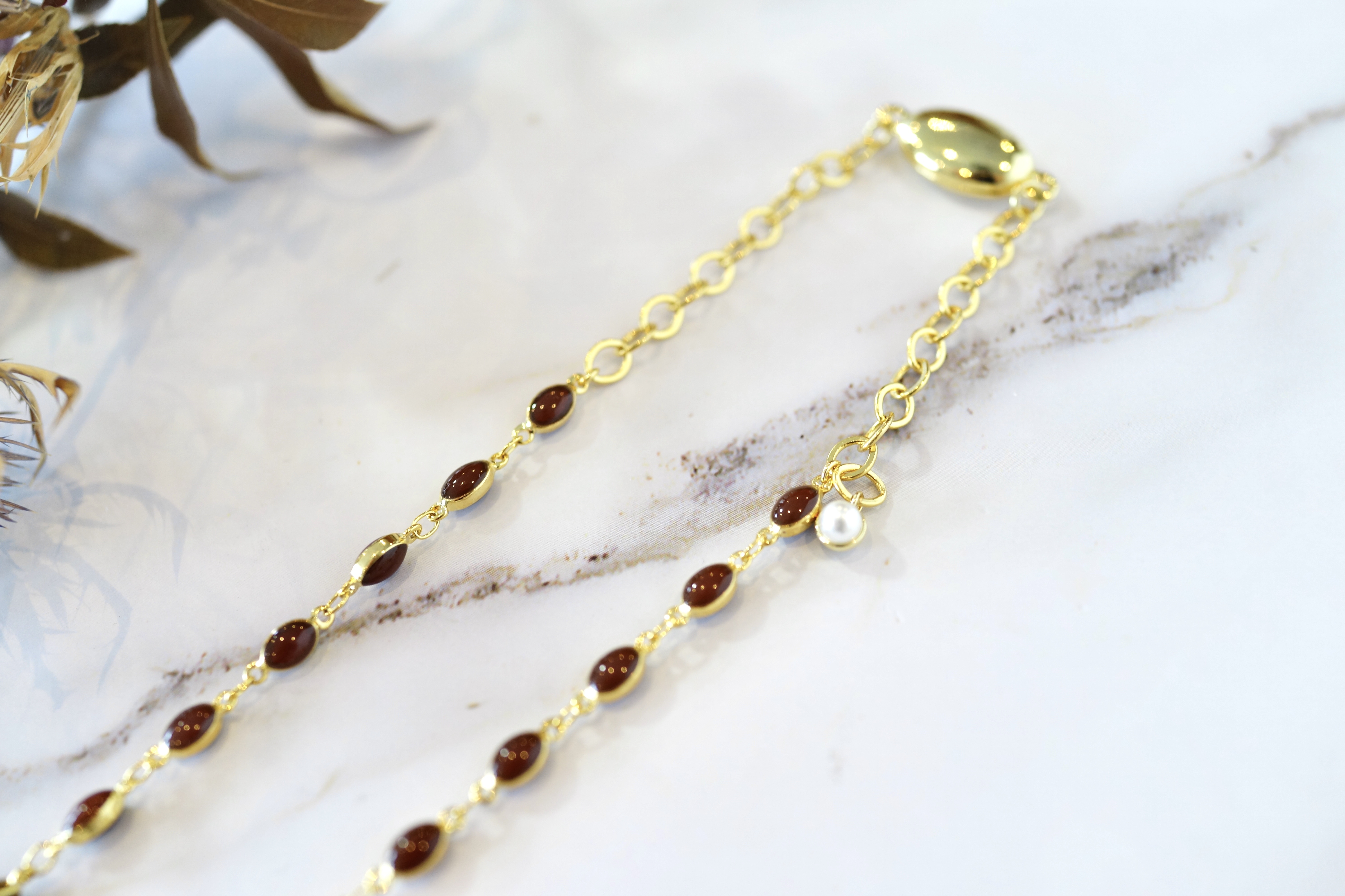【ネックレス】ボルドー*刺繍に合うアクセサリーシリーズ*