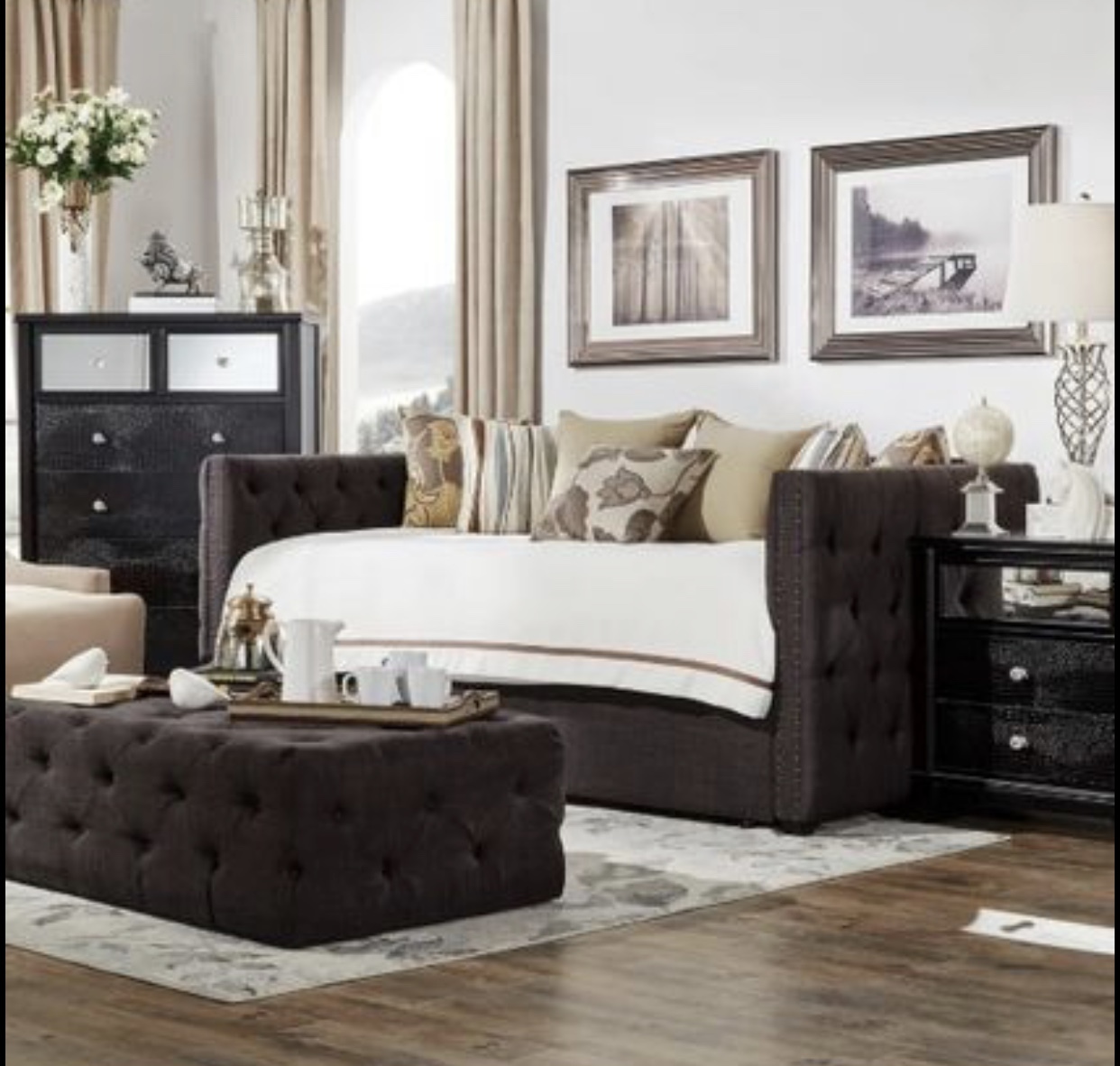 リネンセミダブルトランドルベッドソファ Fiore