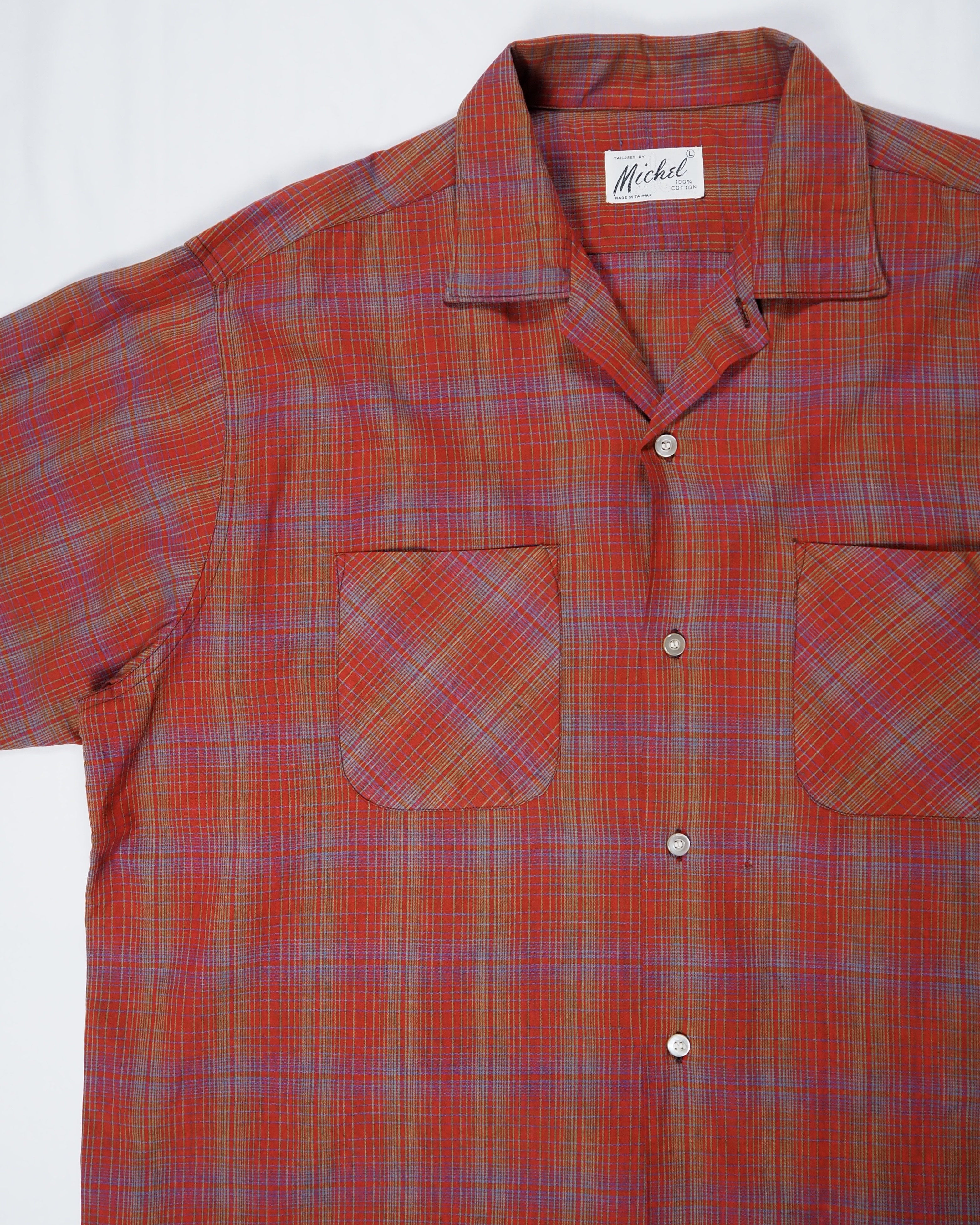 60’s Michel コットンシャツ レッド の画像 8