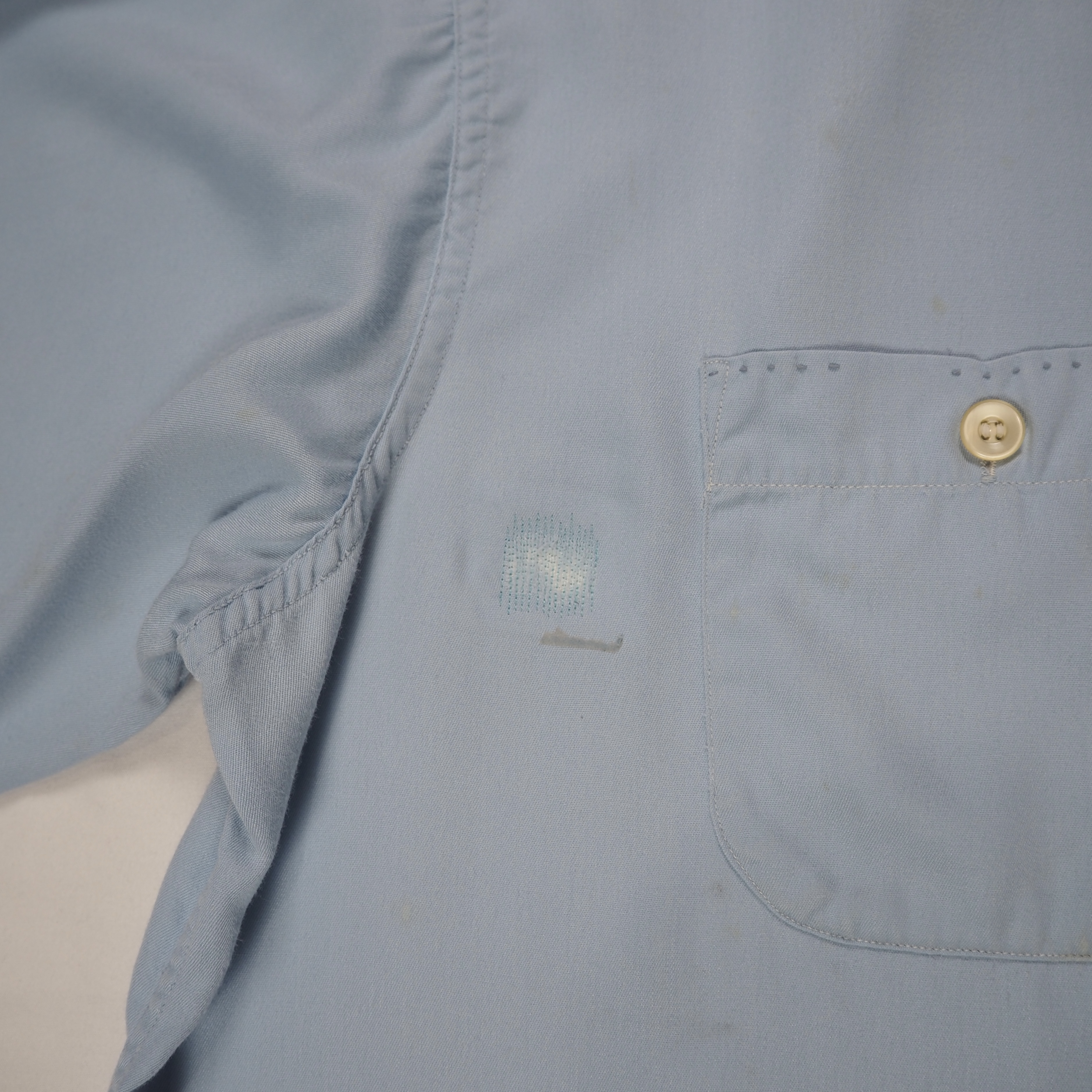 50’s-60’s Van Heusen レーヨンシャツ Lサイズ ライトブルー の画像 10
