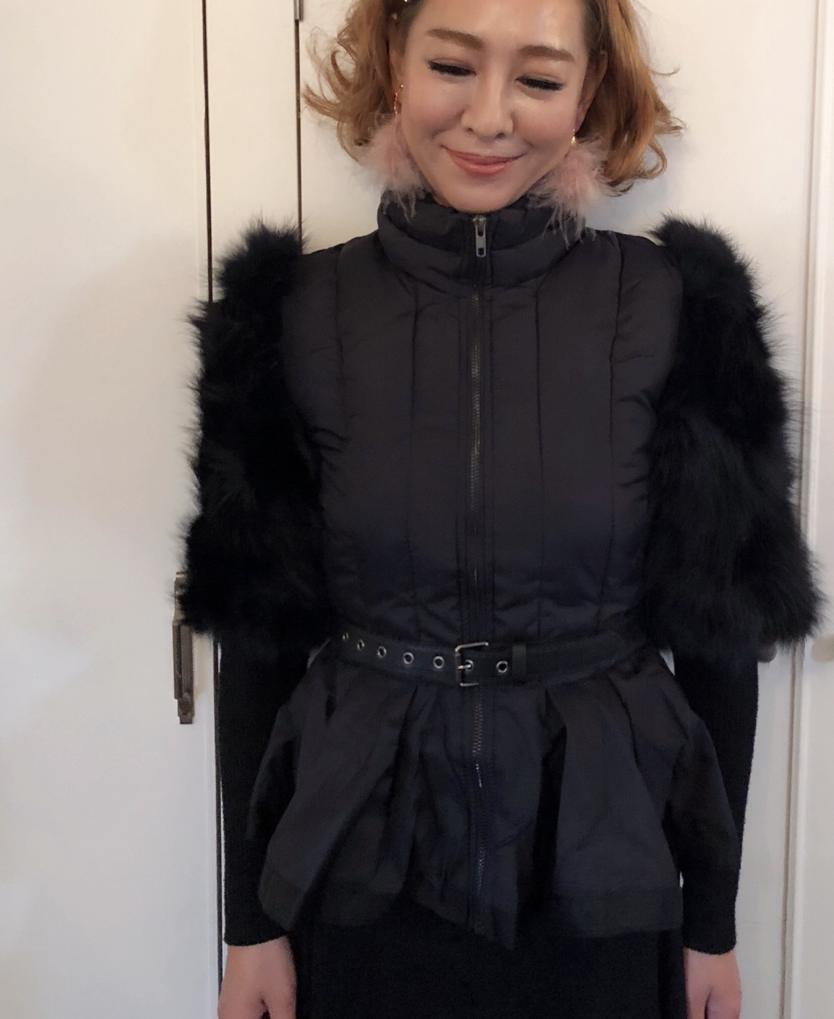 ファーダウンコート ベルト付き セレクトショップベリンダ