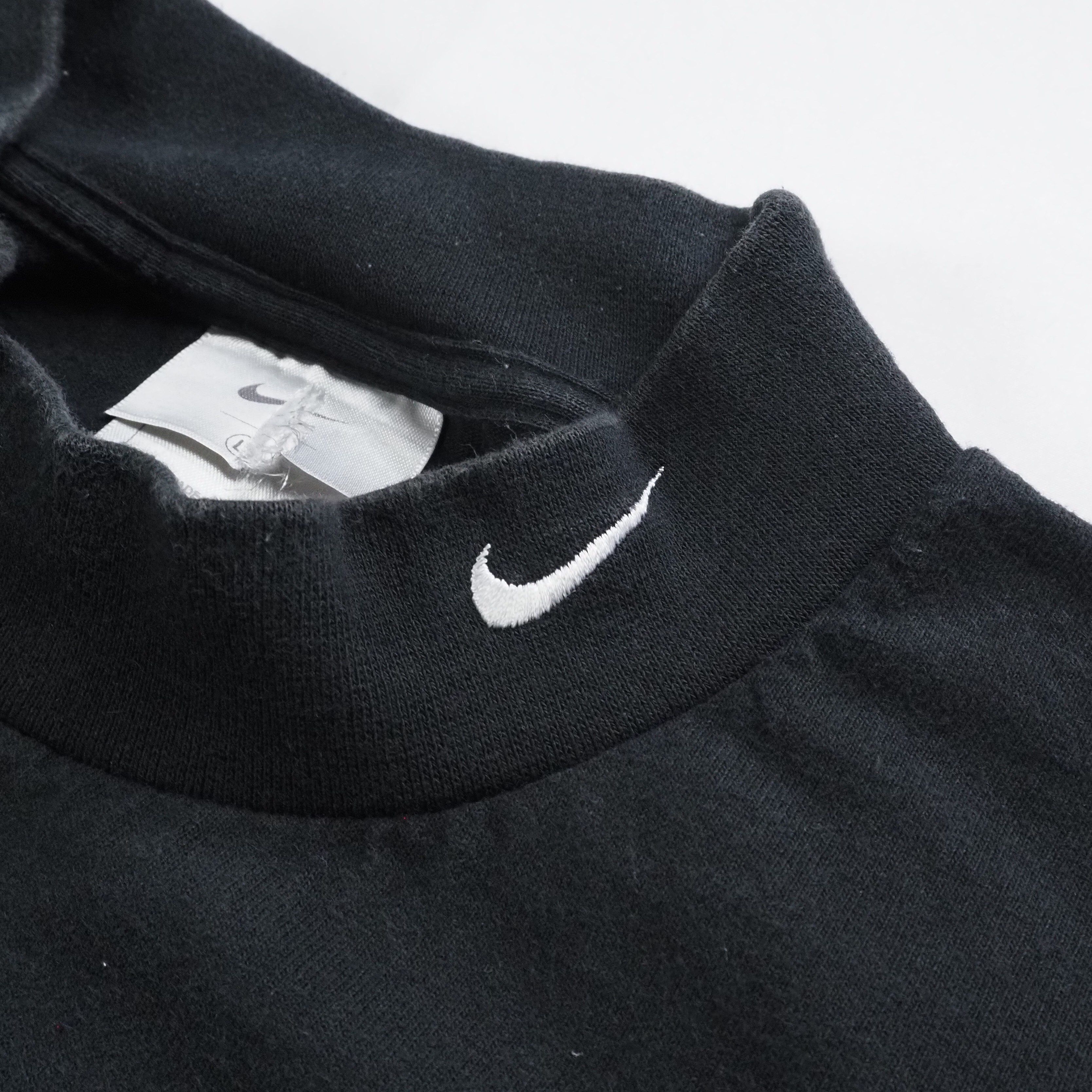 90's〜 NIKE ロンT ブラック Lサイズ モックネック の画像 9