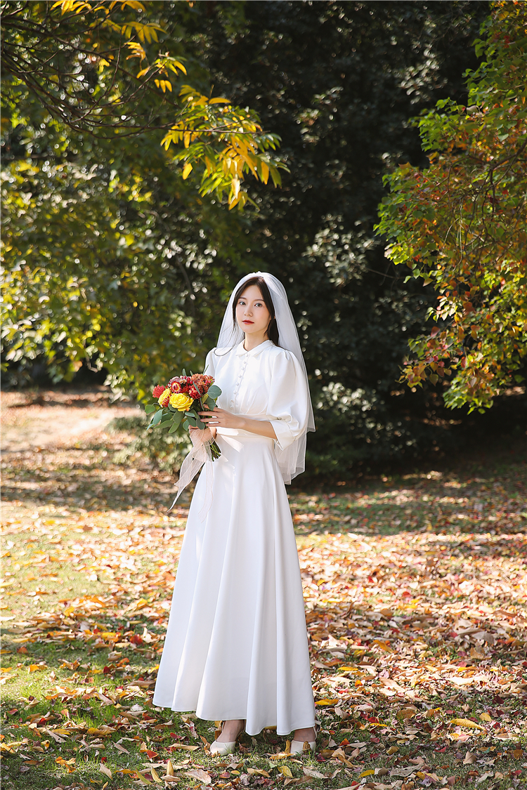 送料無料 ウェディングドレス レディース 二次会 花嫁ドレス 結婚式 パーティードレス Aライン レトロ 清楚 シンプル 地味 控えめ パフスリーブ 5分袖 五分袖 クラシカル 袖あり ロングドレス 白 ホワイト 襟付き 襟あり ボタン カジュアル ブラウス風 レストラン 送料無料 ウェディングドレス レディース 二次会 花嫁ドレス 結婚式 パーティードレス Aライン レトロ 清楚 シンプル 地味 控えめ パフスリーブ 5分袖 五分袖 クラシカル 袖あり ロングドレス 白 ホワイト 襟付き 襟あり ボタン カジュアル ブラウス風 レストラン