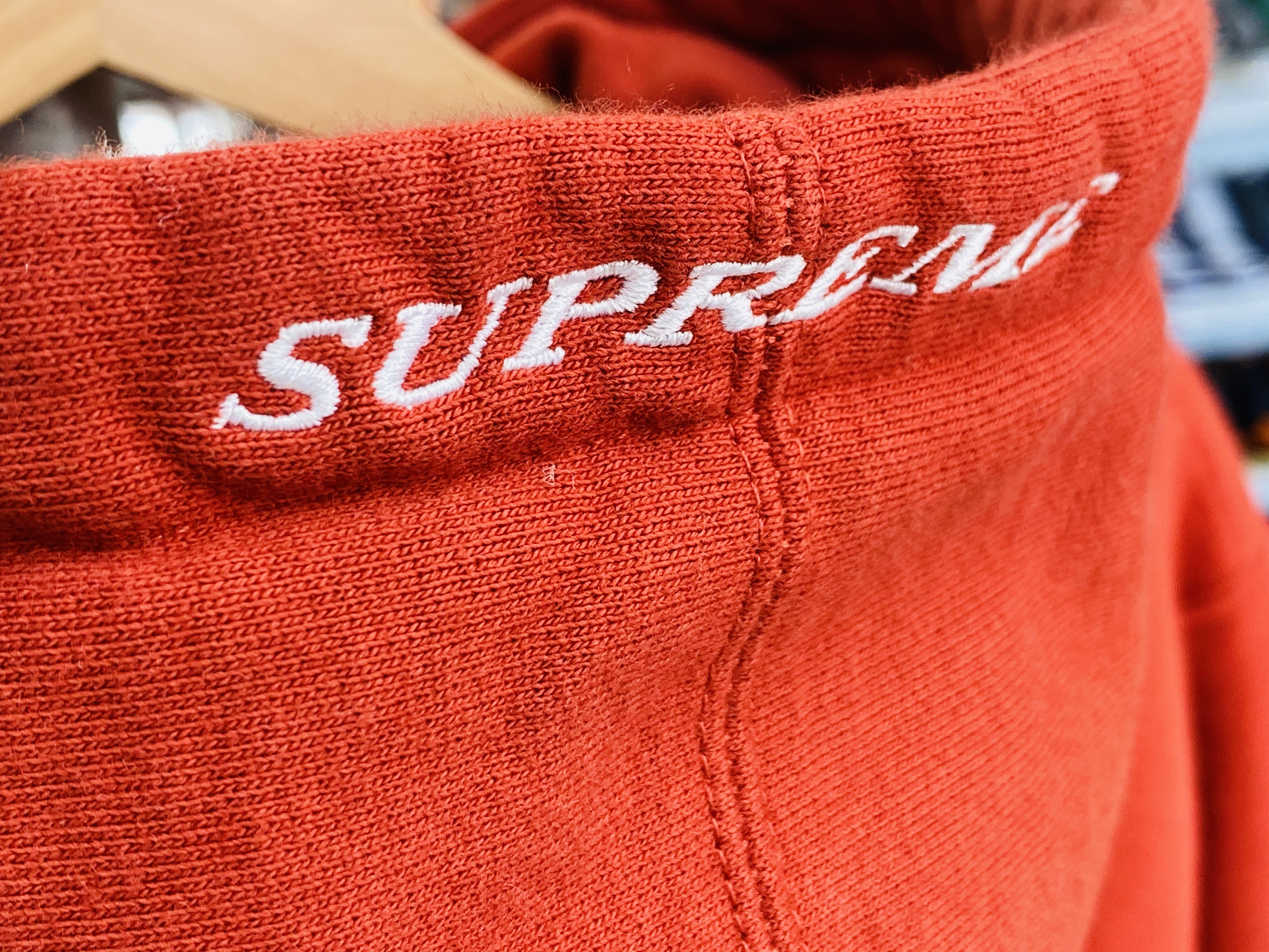 striped rib hooded sweatshirt supreme
