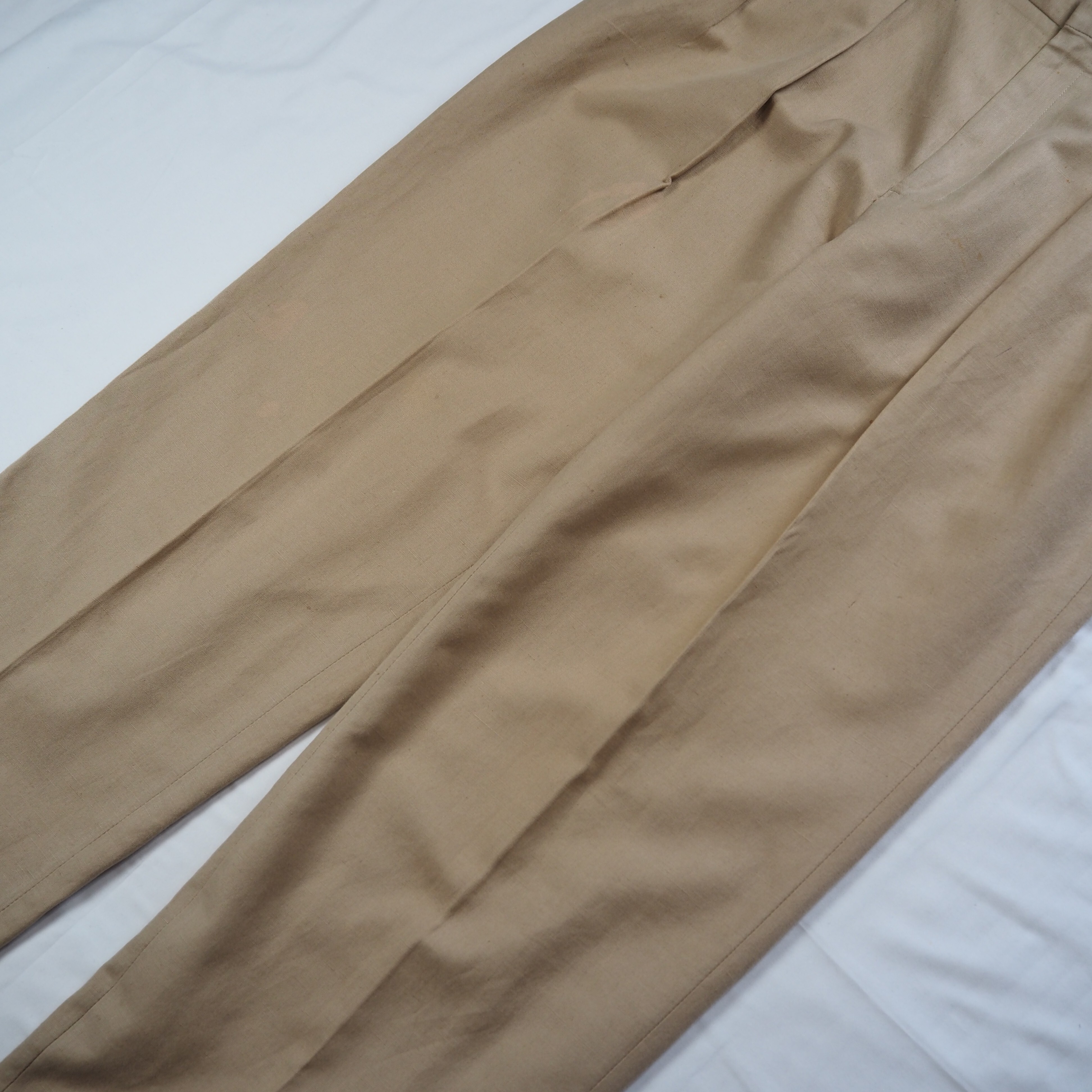 90's Ralph Lauren リネンパンツ ベージュ 36×30 の画像 9