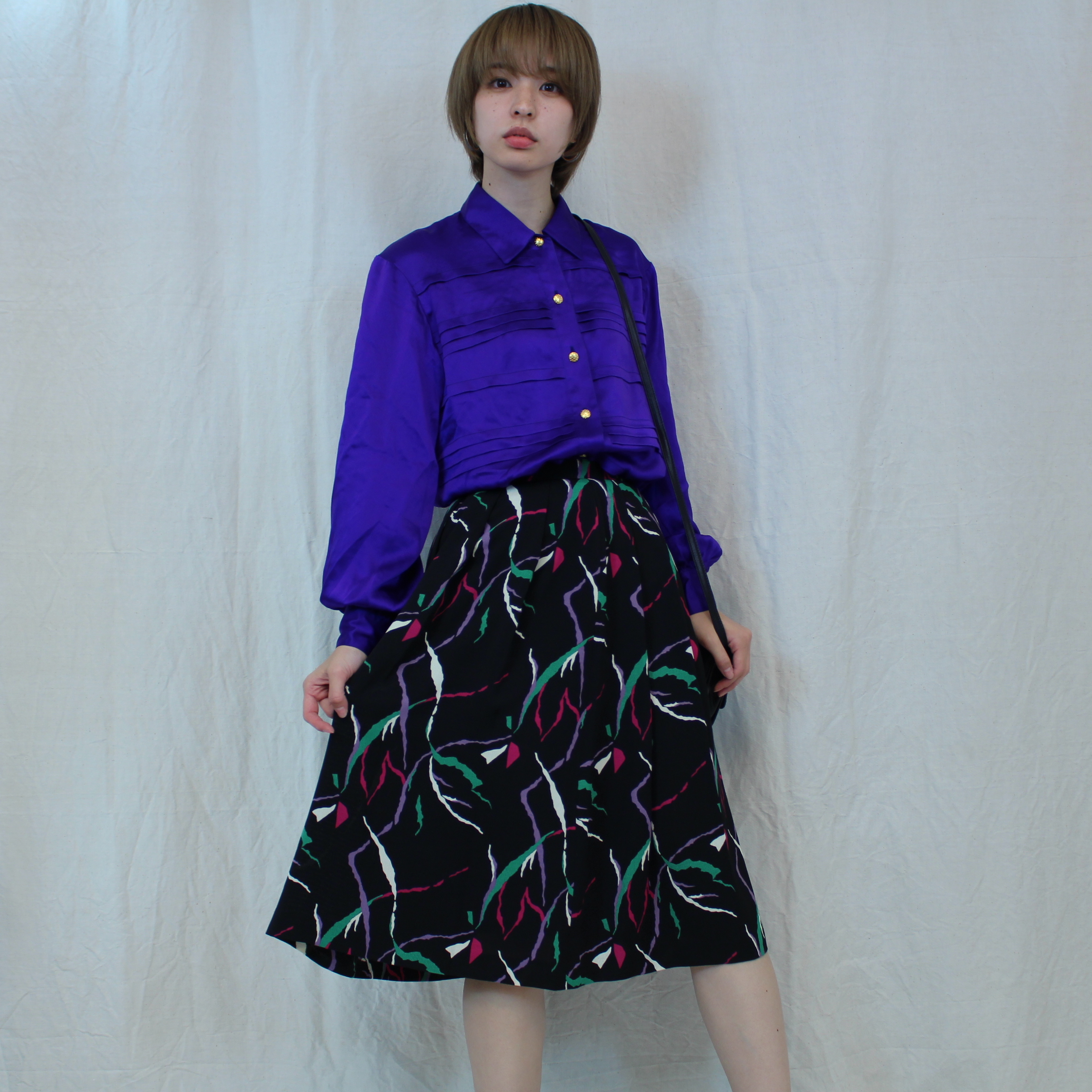 Luichantant Retro Patterned Pleat Skirt ルイシャンタンレトロ柄プリーツスカート Titti Clothing