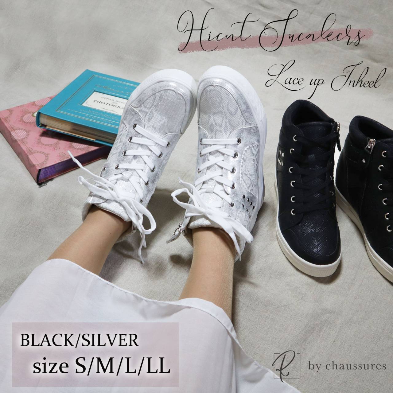 送料無料 レディース Sale オープニングセール ハイカットインヒールスニーカー レースアップ パイソン柄 R By Chaussures