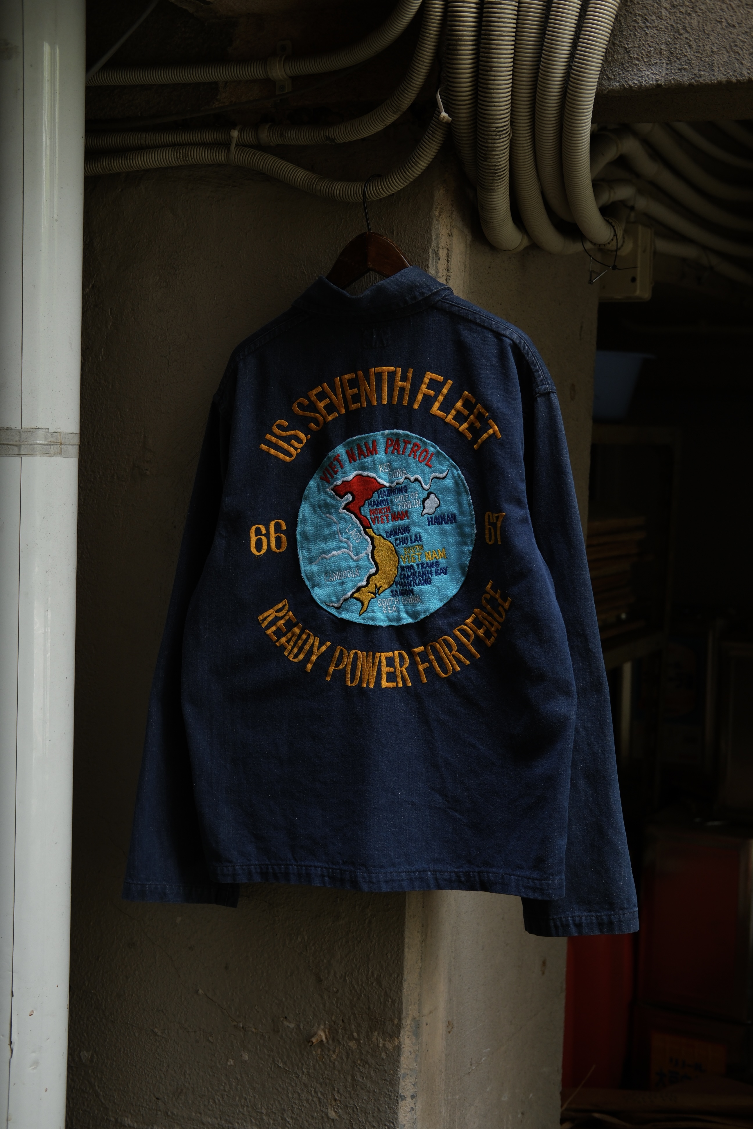 Utah/60’s Jun’s Co.” Vietnam souvenir denim jacket