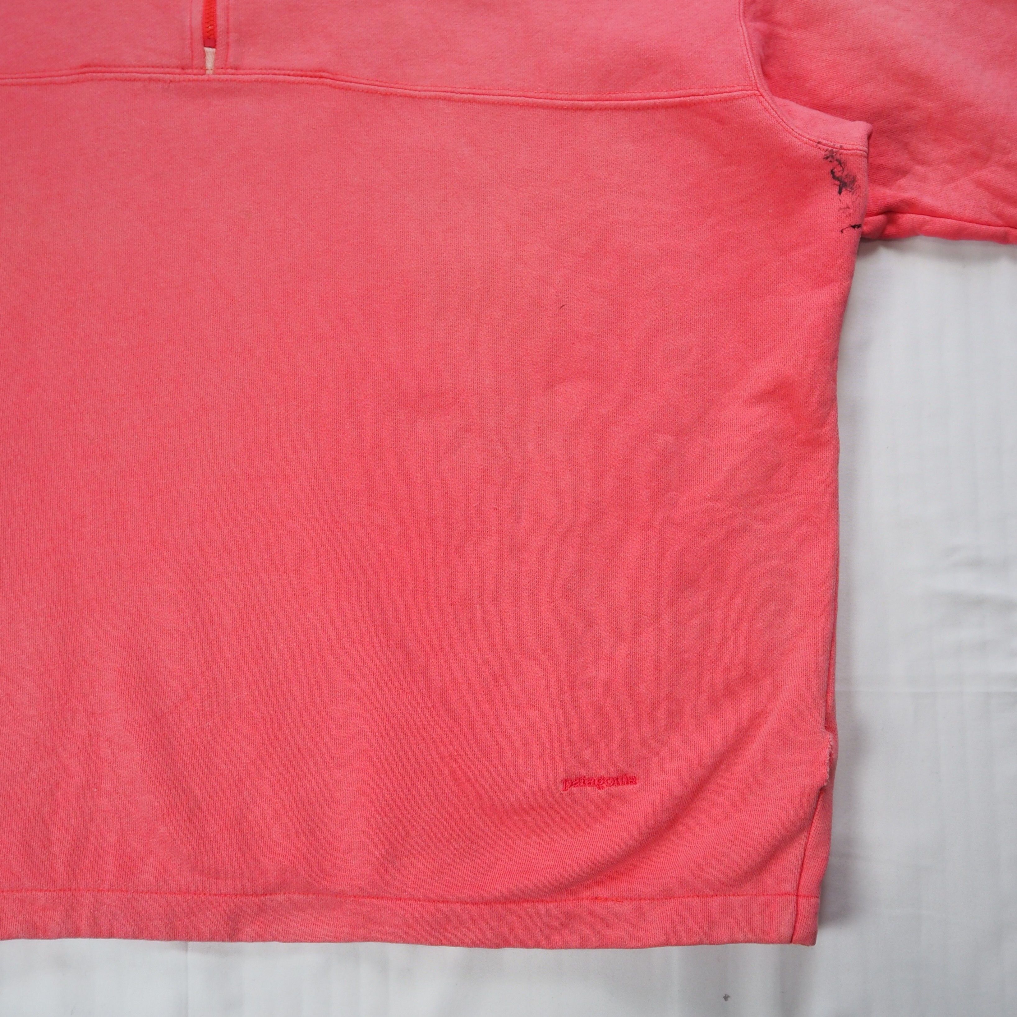 【9/23 20:00入荷】90's Patagonia ハーフジップスウェット ピンク Lサイズ の画像 9