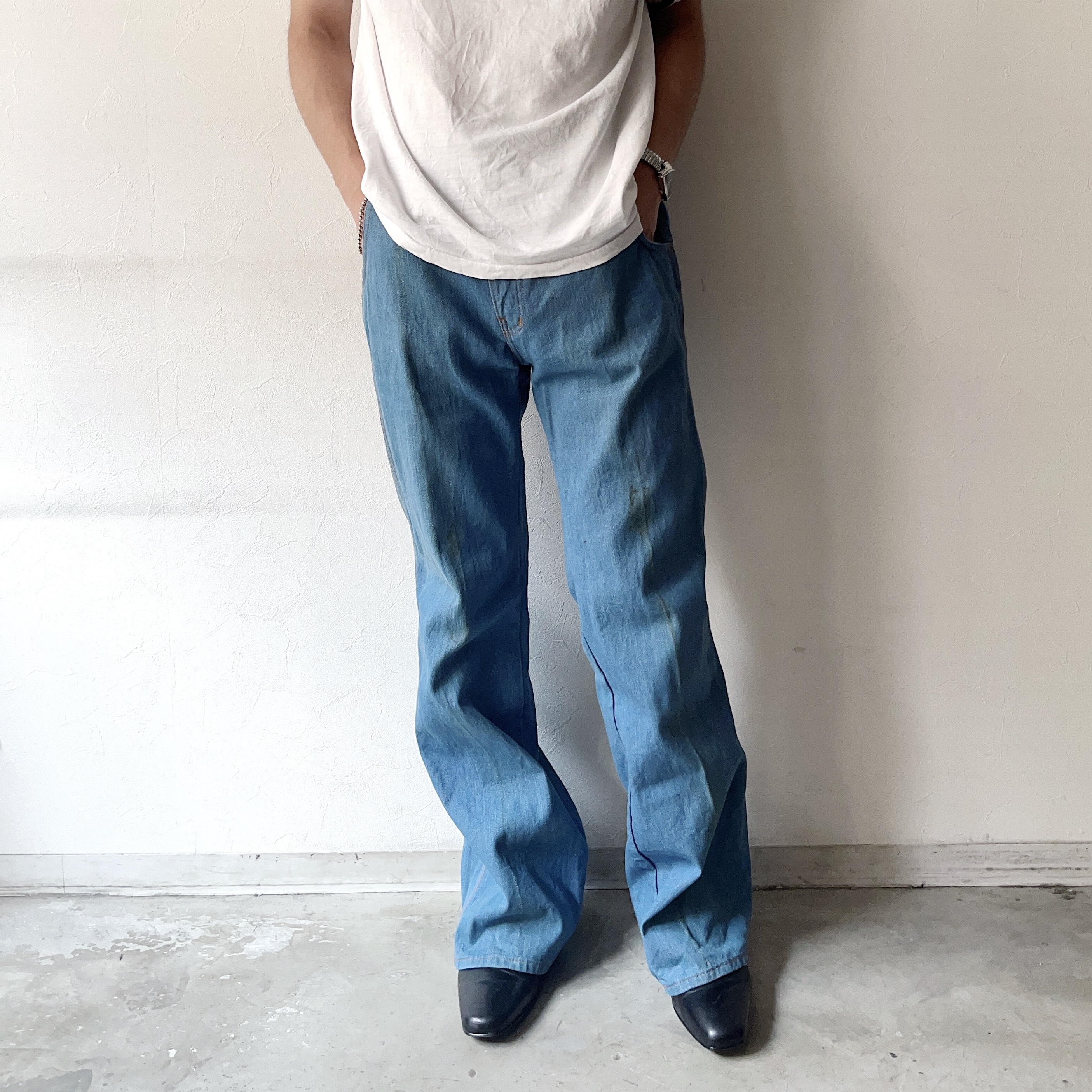 Vintage 70's【Hands Off】Grunge Flare Denim Pants の画像 3