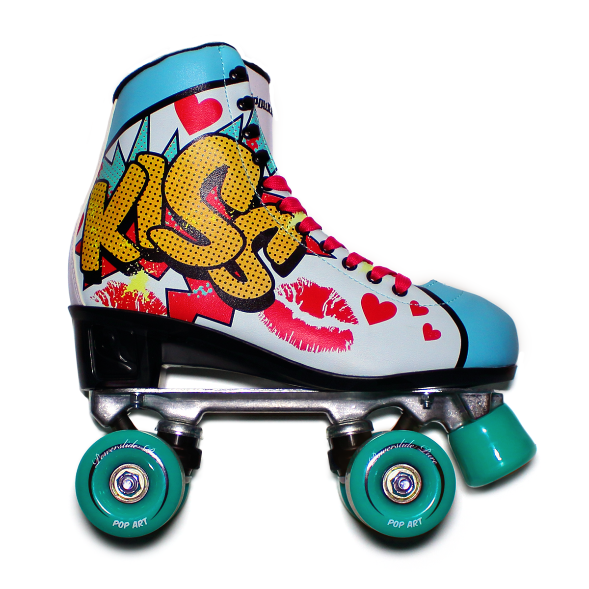 Powerslide &quot; Pop Art Kiss &quot; Quad Rollerskate SPIRALMODE