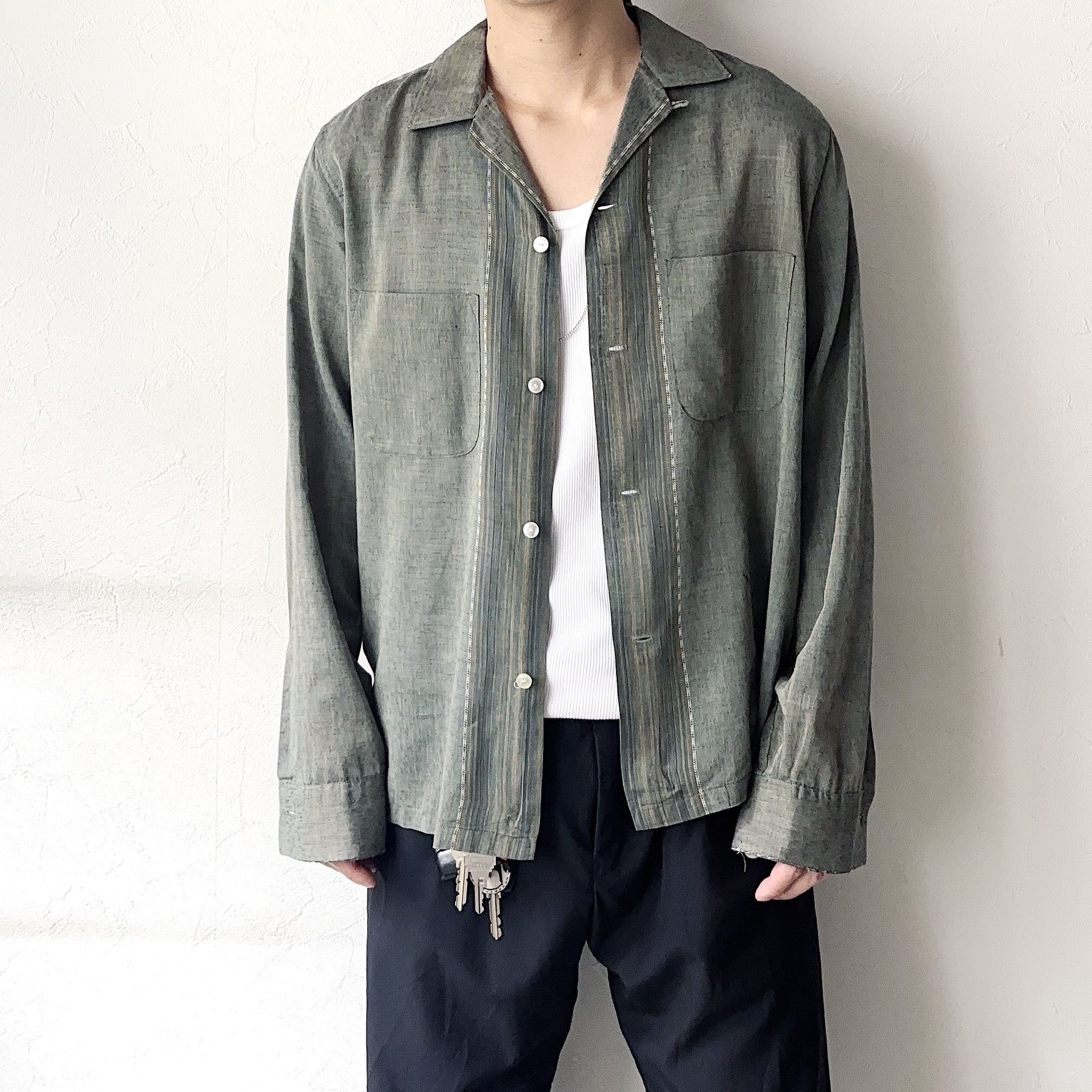 Vintage 60's【VAN HEUSEN Vantage】Open Collar Shirt の画像 3