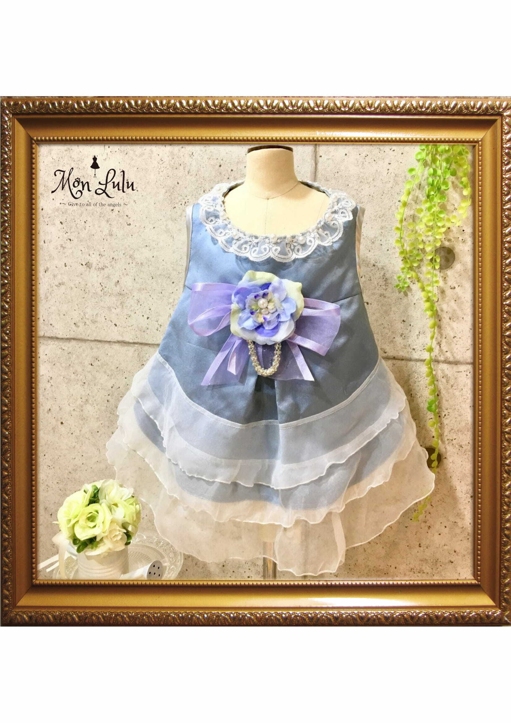 シルクシャンタンブルードレス Mon Lulu モンルル