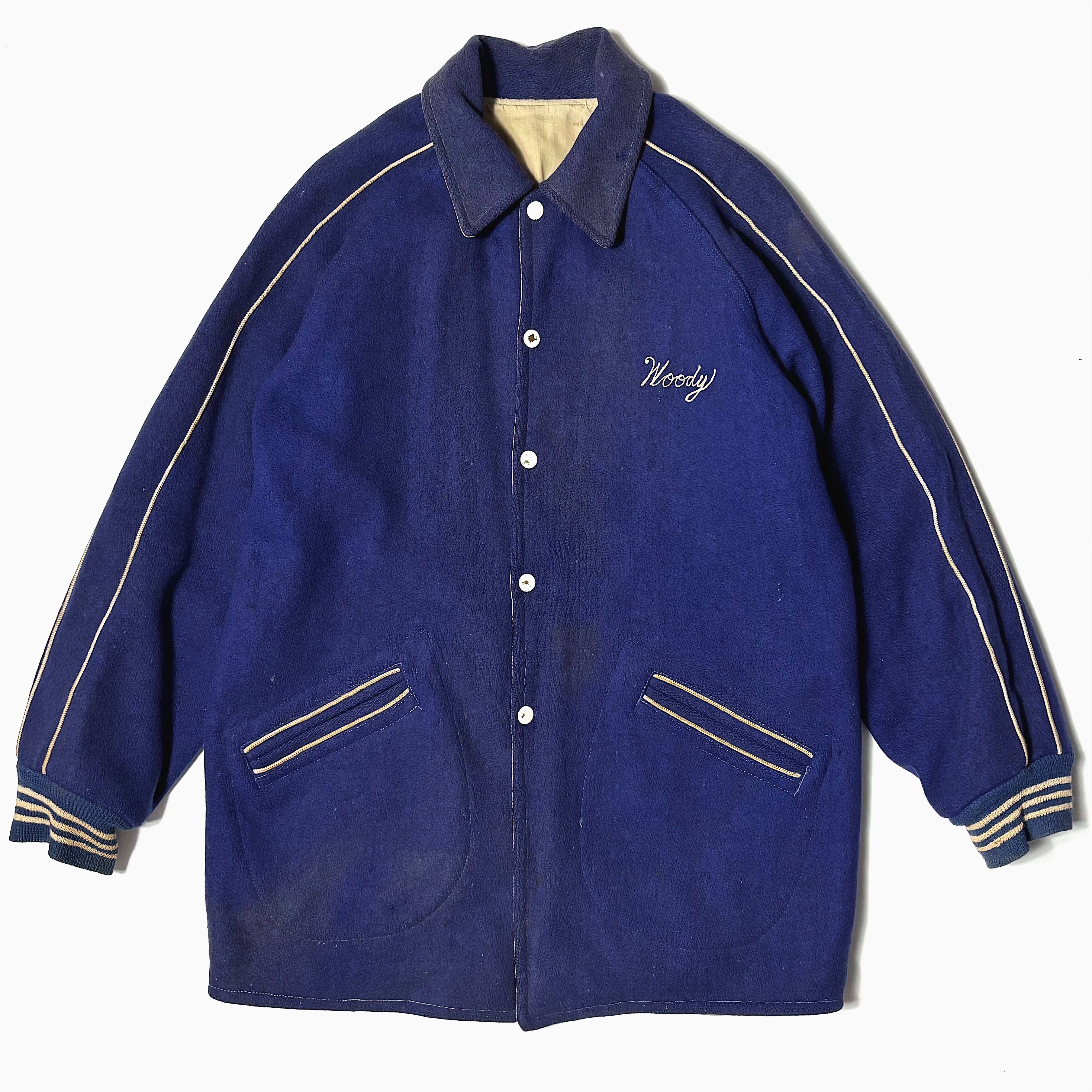 Vintage 50’s【Webb & Wolfe】"PENN STATE" Grunge Reversible Stadium Jacket の画像 2