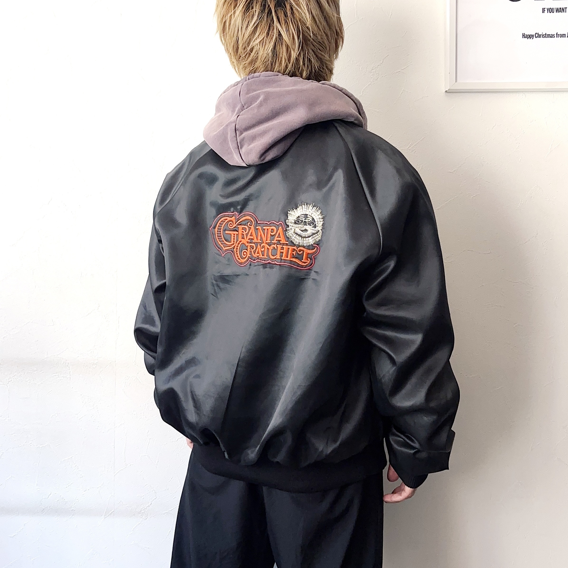 Vintage 70～80's【King Louie】"GRANPA CRATCHET" Satin Jacket の画像 4