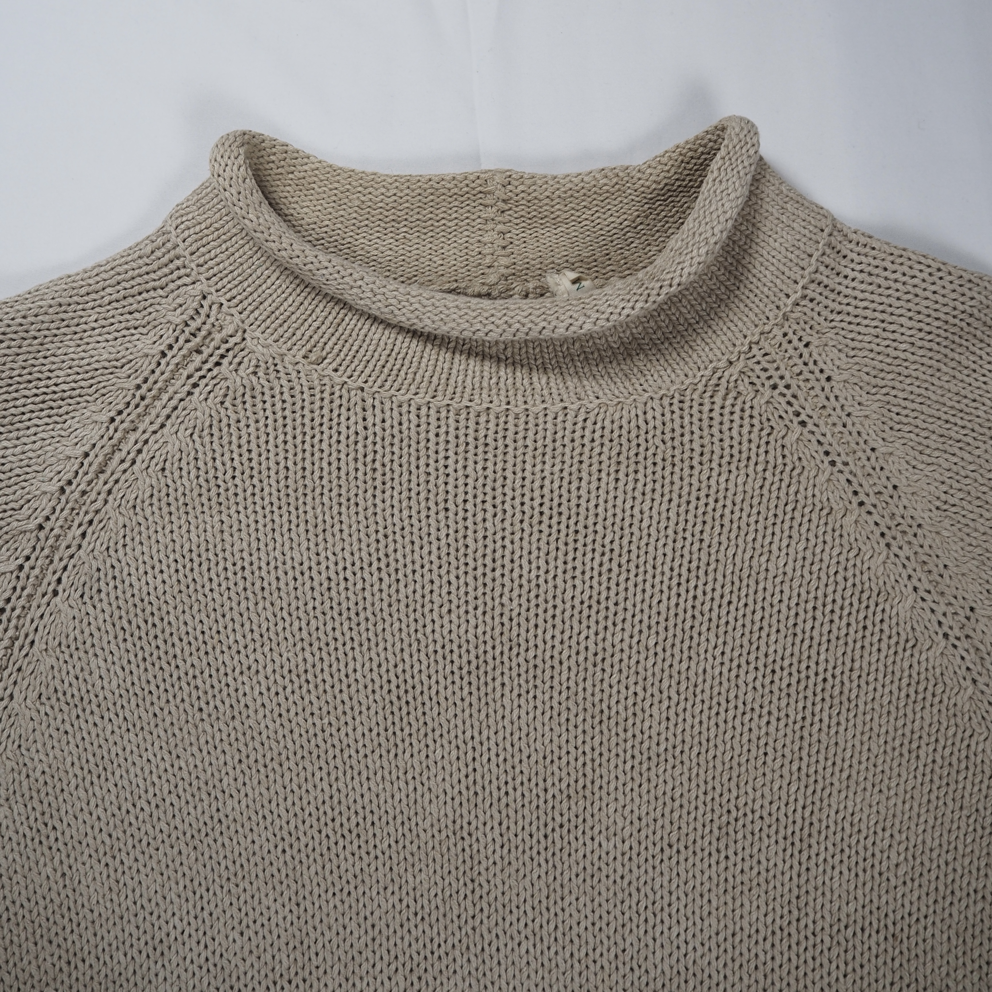 90’s J.Crew ロールネックニット コットンリネン Mサイズ の画像 7