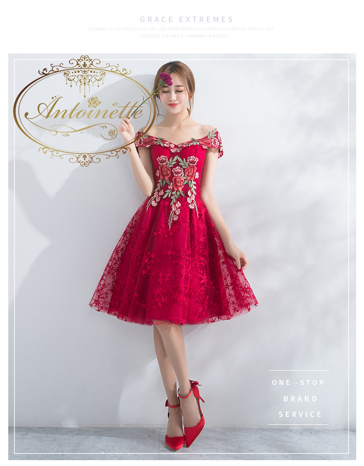 Red Dress Holiday Season クリスマス ドレス レディース ひざ丈 ワンピ クリスマス ホリデーシーズン 忘年会 二次会ドレス 二次会 六本木ドレス 銀座ドレス 女子会 パーティー ミニワンピ Antoinette