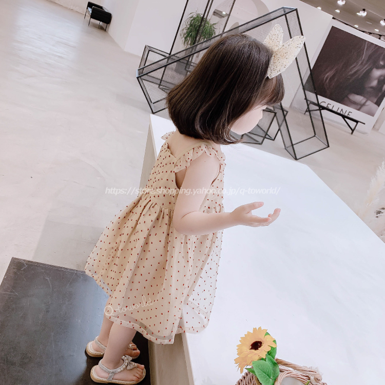 80 130 ワンピース フライング スリーブ ドレス 女の子 韓国版 韓国子供服 キッズ 子供服 Q Toworld キュートワールド 子供服 メール便は何点でも送料の合計は280円