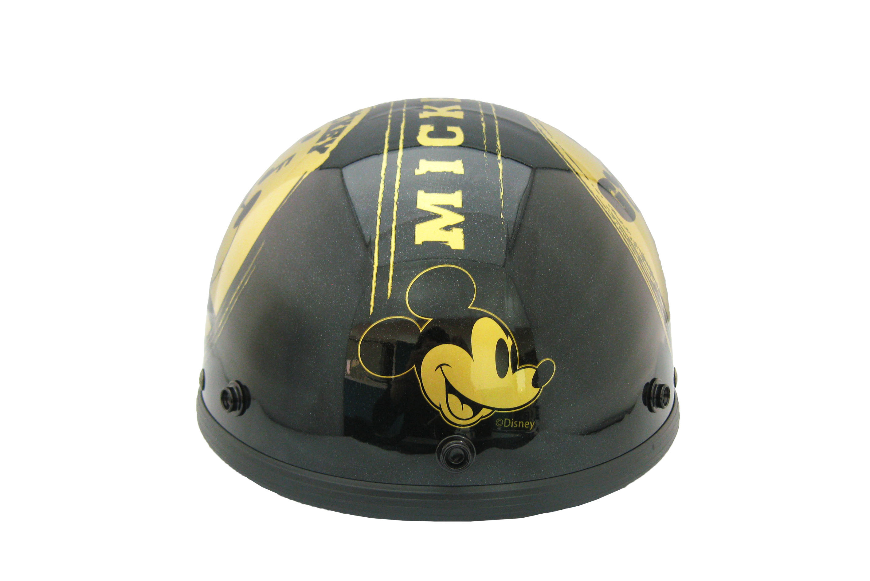 ディズニー正規ライセンス商品 ヴィンテージミッキーマウス Gold ハーフヘルメット ツバ別売り ミッキーマウス 白 赤 黒 Jwlsports