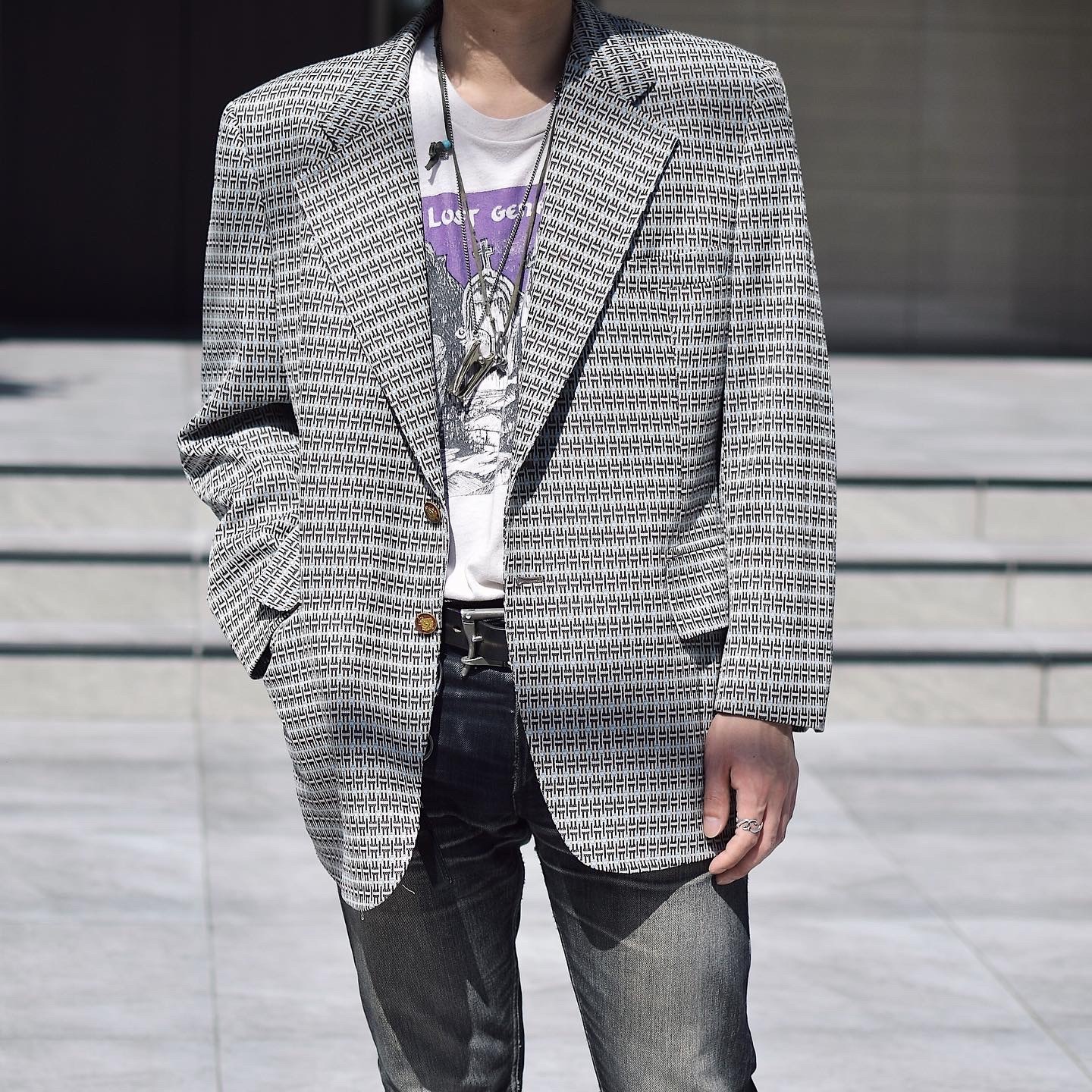 Vintage 70's【'Botany'500】Patterned Tailored Jacket の画像 3