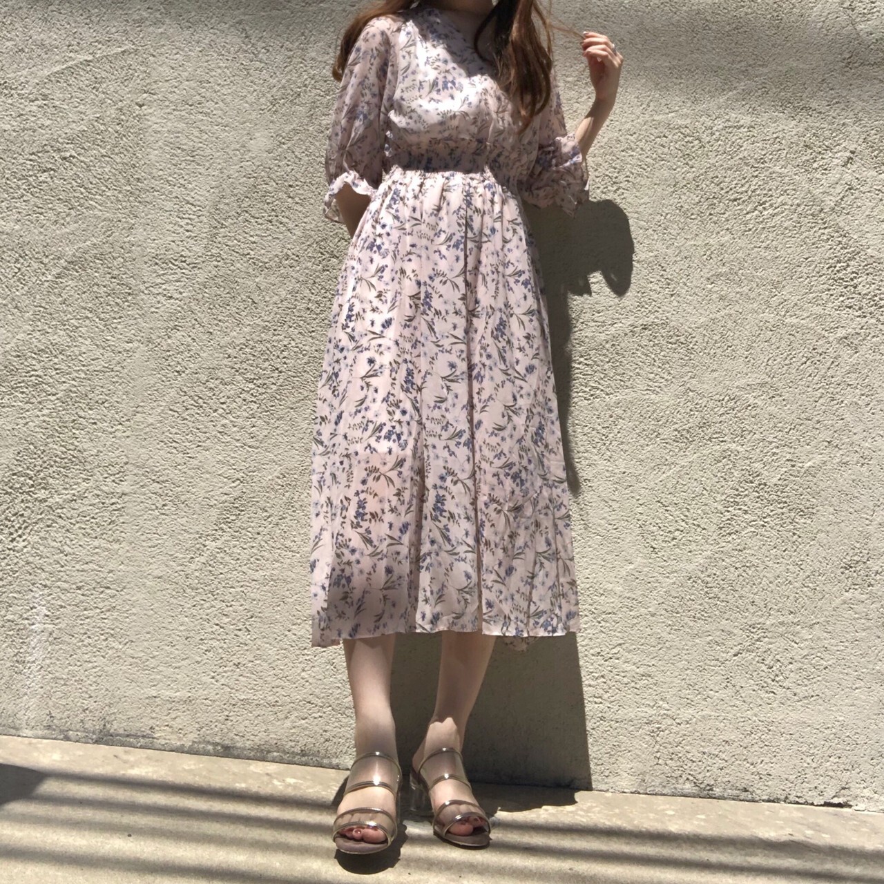 受注販売 お花ワンピース 57 10 Blue 9月下旬順次発送予定 Moyumoyu