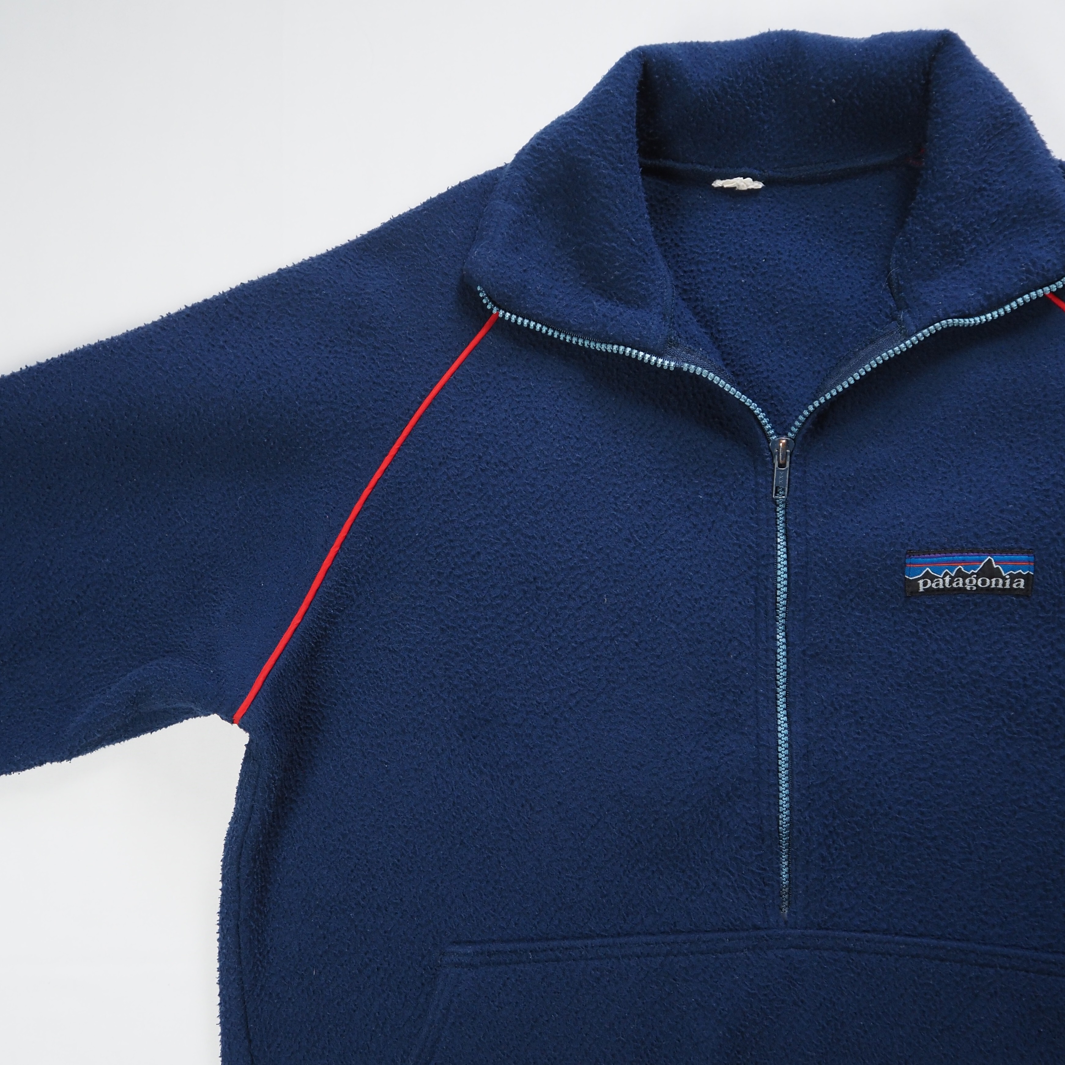 【9/23 20:00入荷】80's Patagonia フリースプルオーバージャケット ネイビー の画像 9
