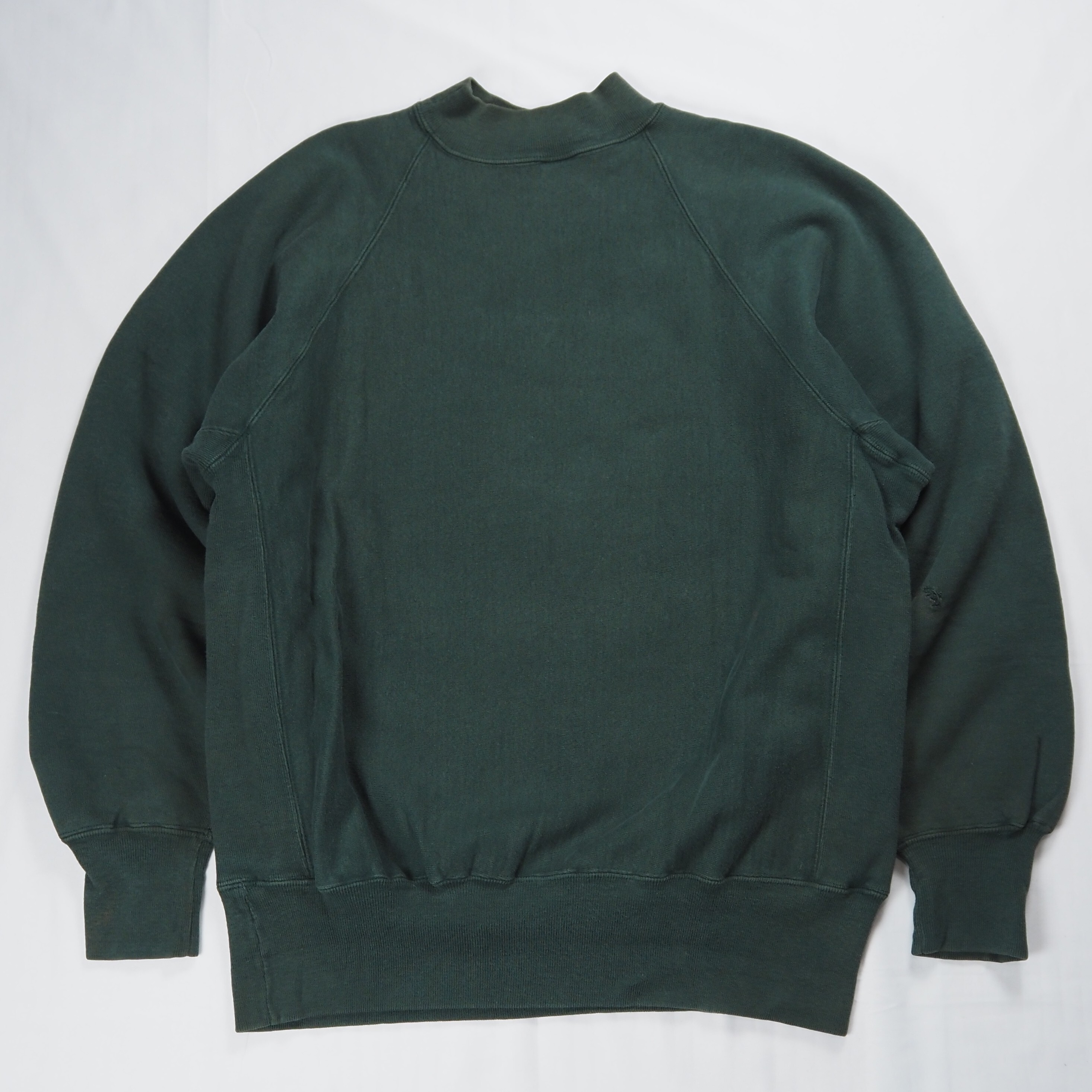【9/23 20:00入荷】90's Champion リバースウィーブ モックネック XL グリーン の画像 10