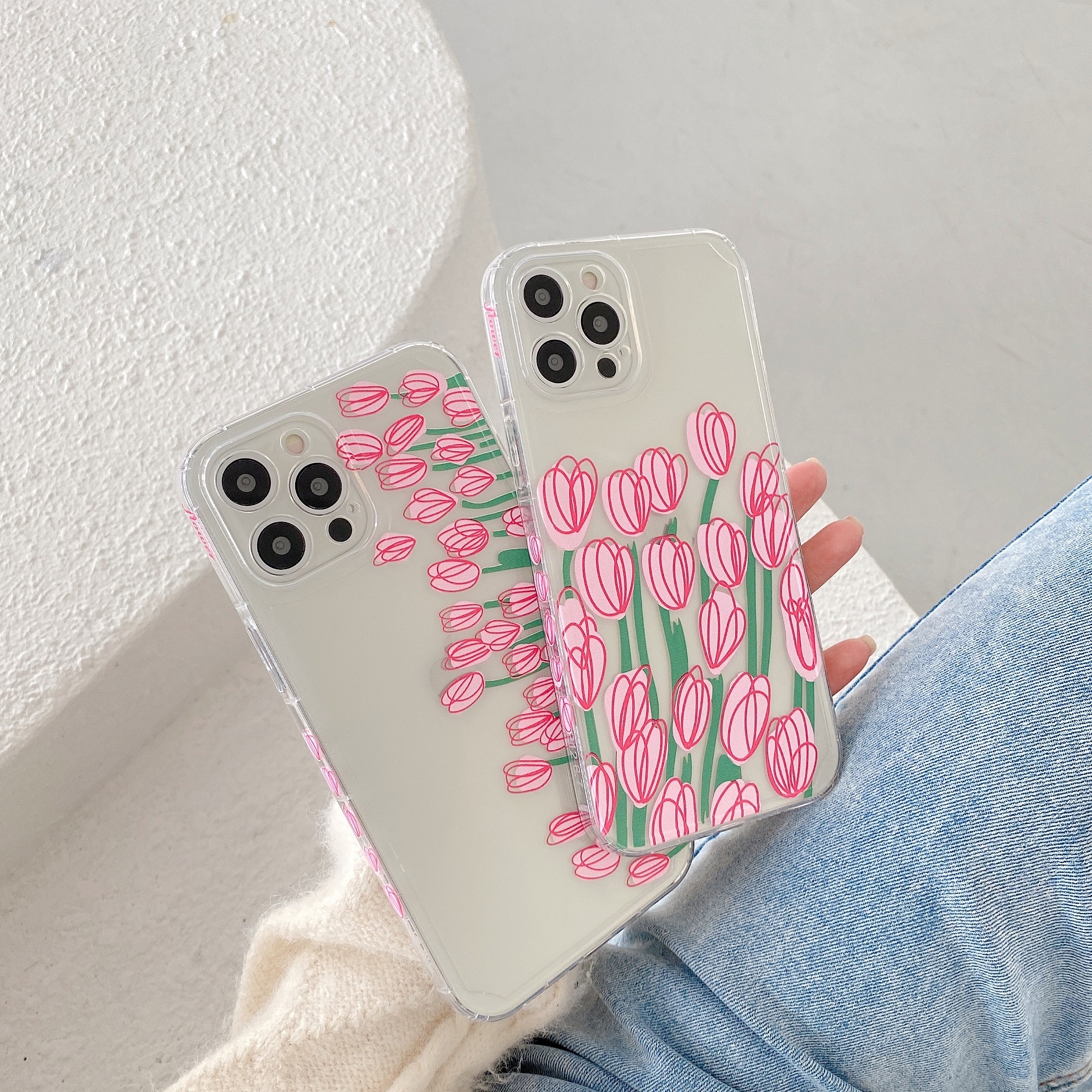 ピンク チューリップ クリア Iphone ケース A B Coco Rose Beauty ココ ローズ ビューティー