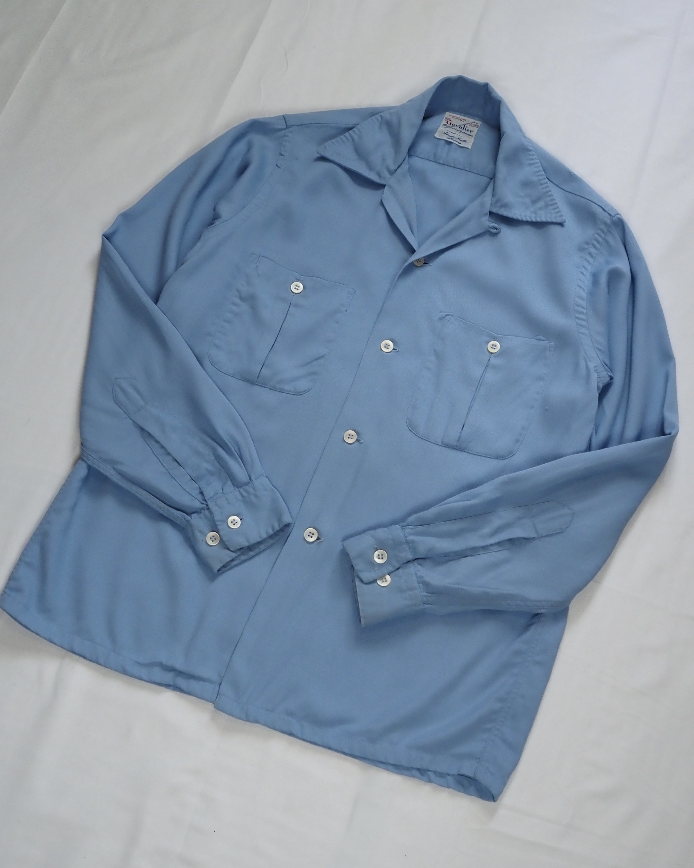 50’s Gavalier レーヨンシャツ 水色 の画像 5