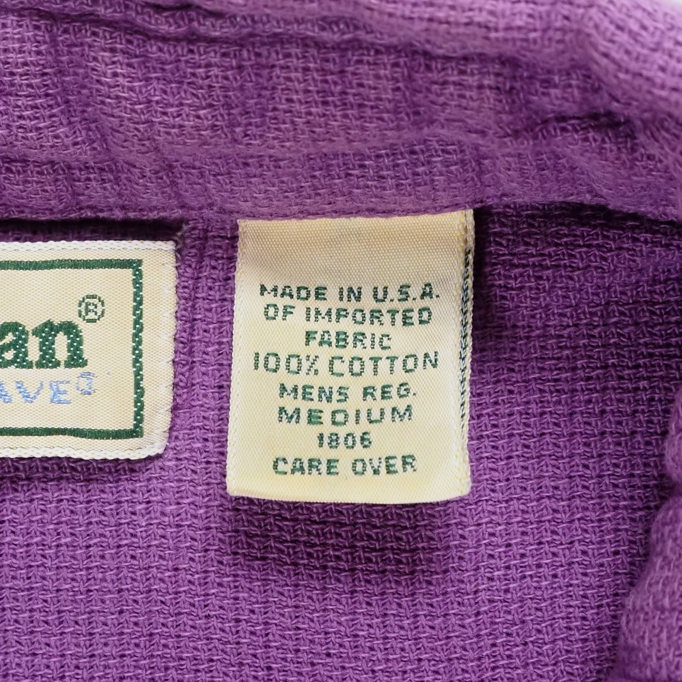 90’s L.L. Bean コットンシャツ パープル Mサイズ の画像 7