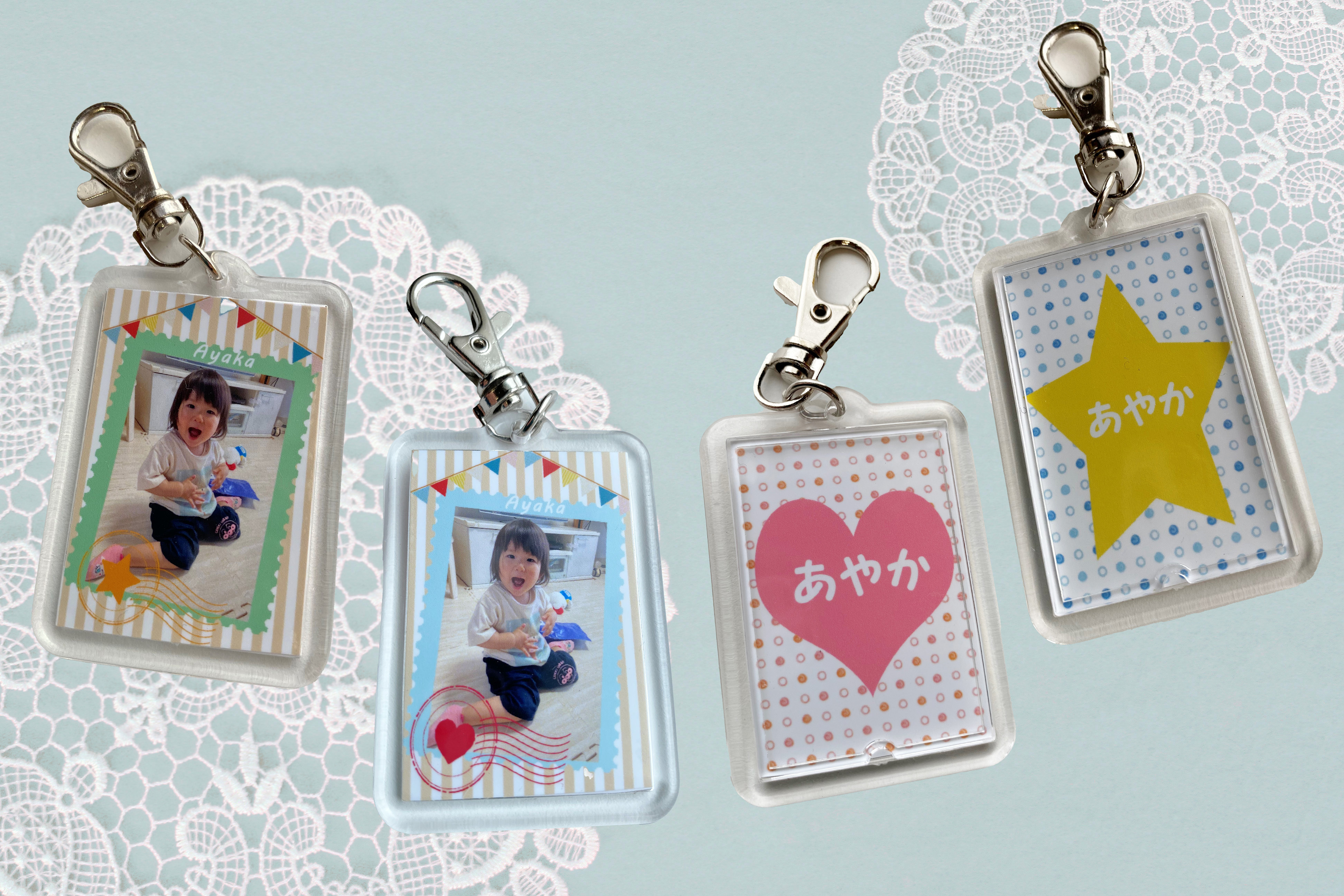 ちょうどいいサイズ 写真入りネームキーホルダー Goodmemory