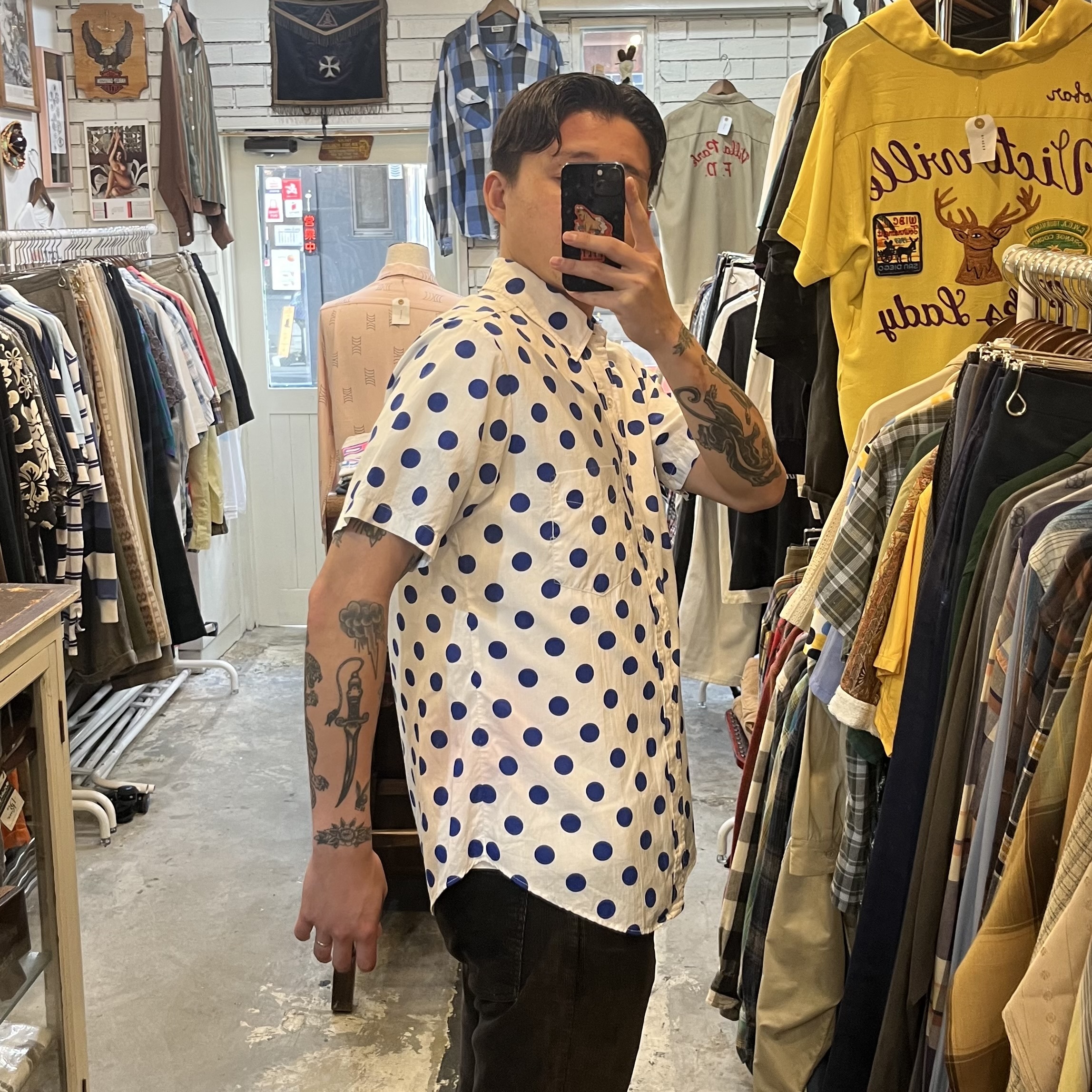 80’s-90’s Antique of California ポルカドット 半袖シャツ の画像 5