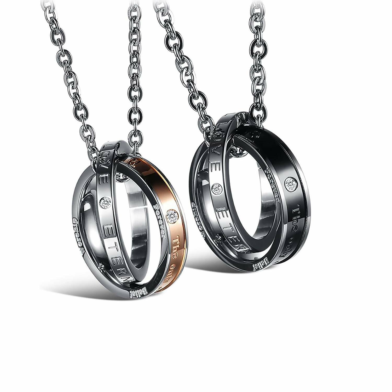 正規品 ペアアクセサリー工房 2個セット ペアルック ペアネックレス 刻印 The Only Eternal Love Eternal Love ブラック ゴールド メンズ レディース2点セット ジュエリーポーチ付き お揃いのネックレスやブレスレットなどおしゃれなペア専門店 Peaceya 正規品 ペアアクセサリー工房 2個セット ペアルック ペアネックレス 刻印 The Only Eternal Love Eternal Love ブラック ゴールド メンズ レディース2点セット ジュエリーポーチ付き お揃いのネックレスやブレスレットなどおしゃれなペア専門店 Peaceya