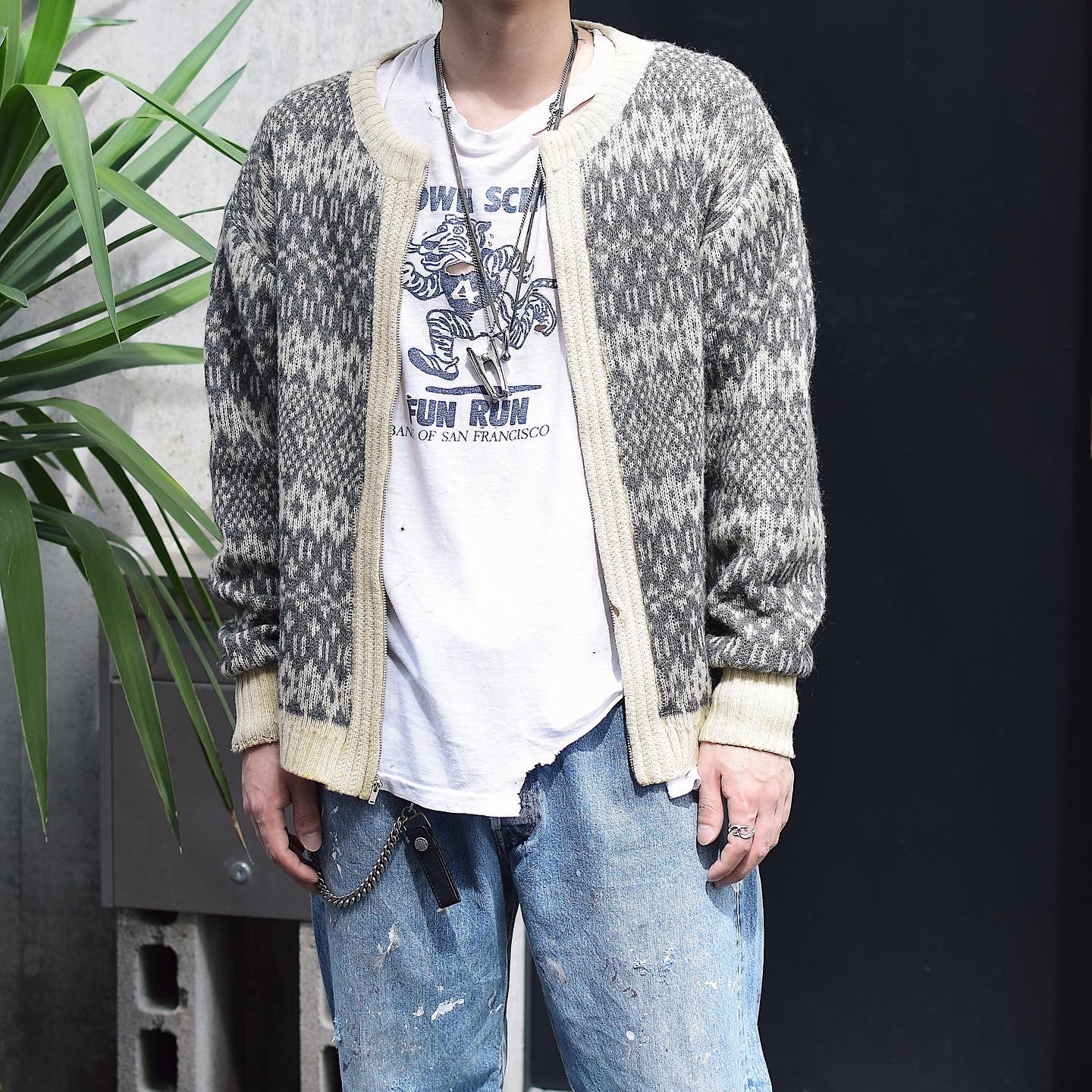 Vintage 60's Zip-up Mohair Cardigan の画像 3