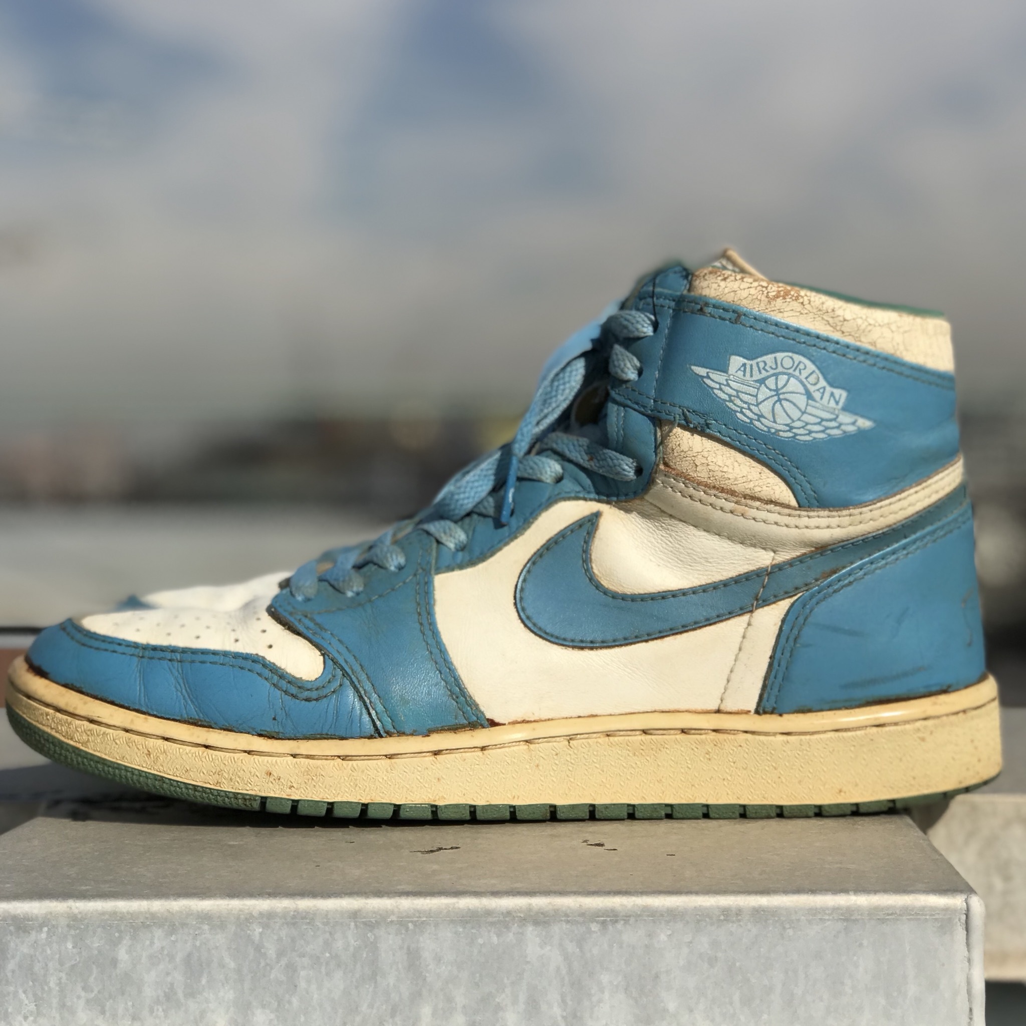 80's80's NIKE AIR JORDAN 1 NORTH CAROLINA ãã¤ã­ ã¨ã¢ã¸ã§ã¼ãã³1 ãã¼ã¹ã«ã­ã©ã¤ã 85å¹´ ãªãªã¸ãã« å¸å° | agito vintage