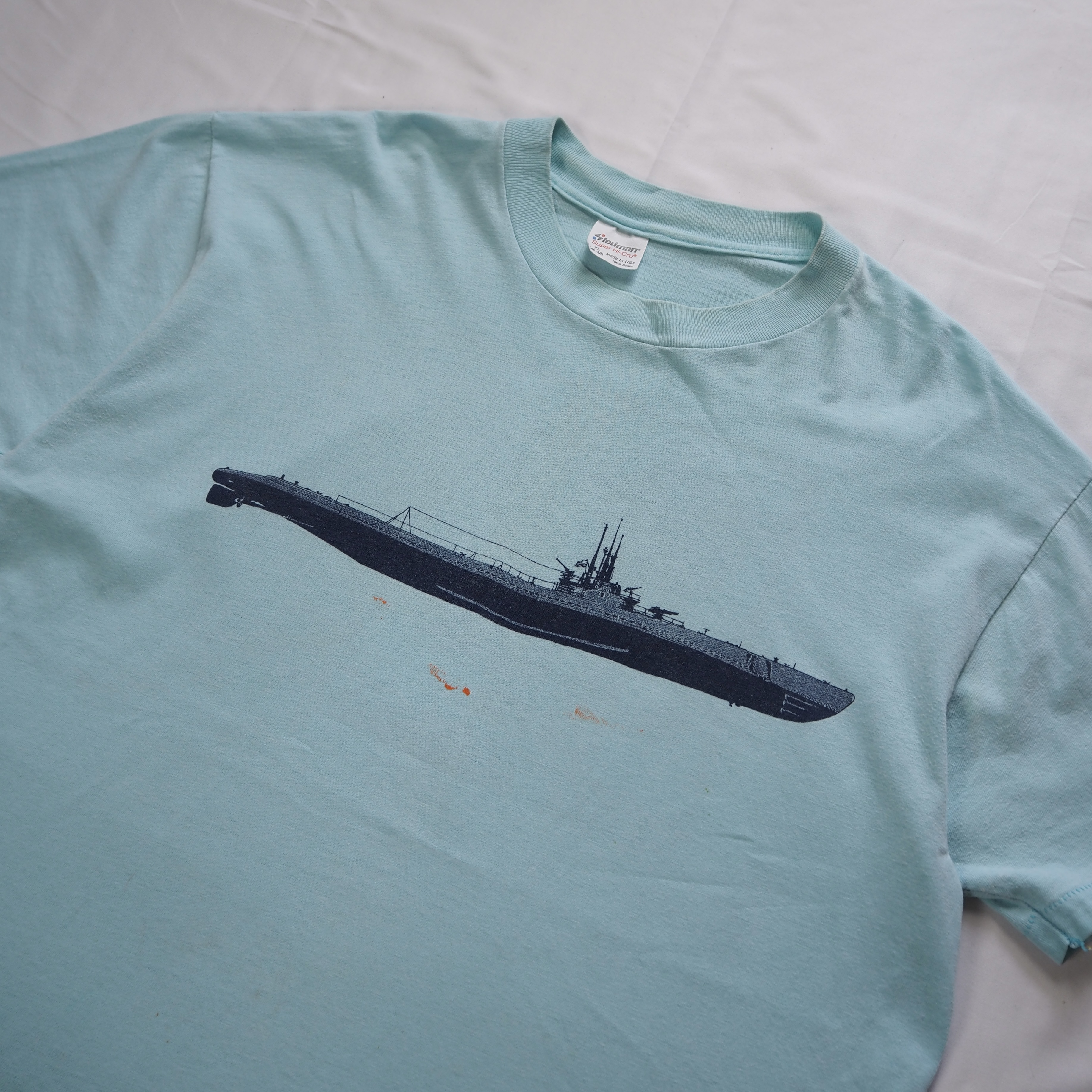 80’s-90’s Stedman ミリタリーTシャツ XL 真珠湾 両面プリント の画像 10