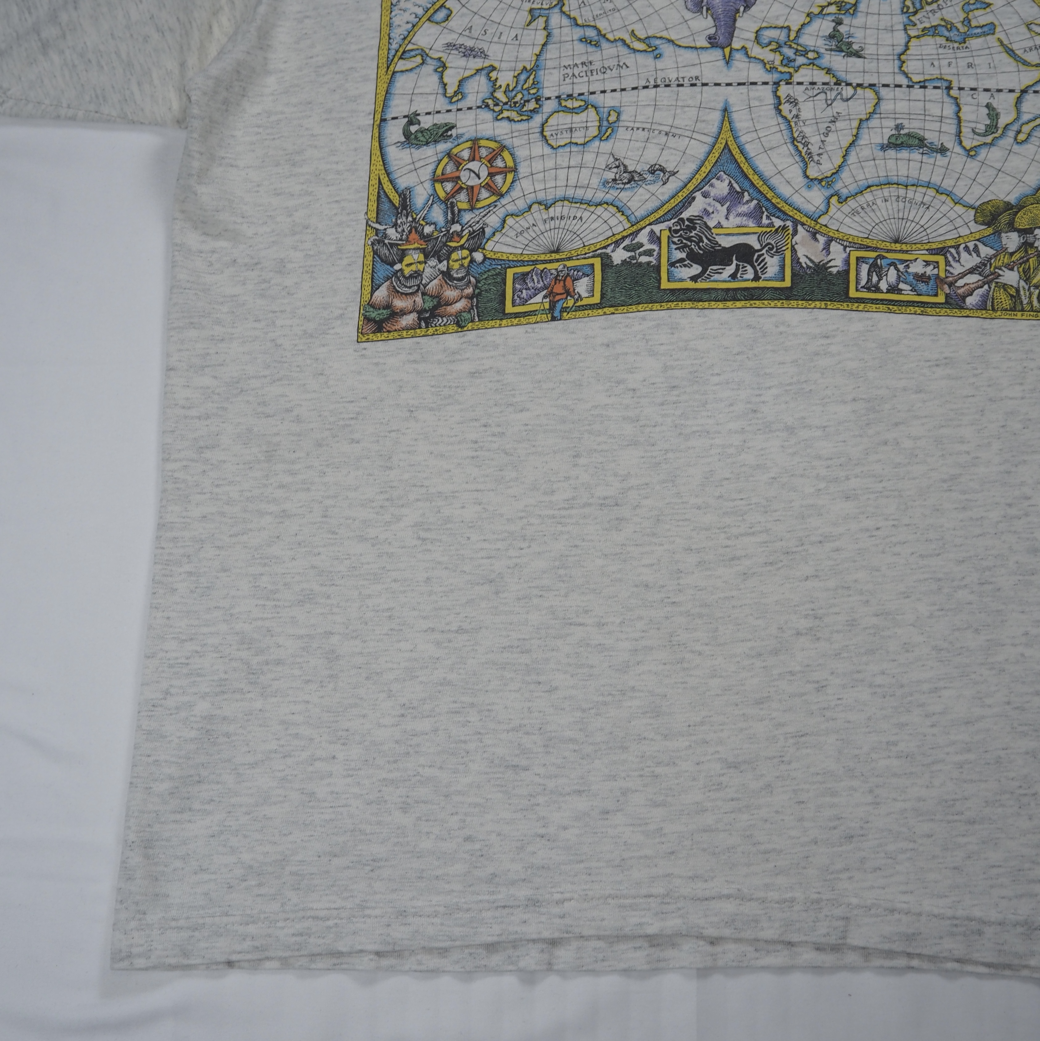 90’s 世界地図Tシャツ グレー アメリカ製 の画像 10