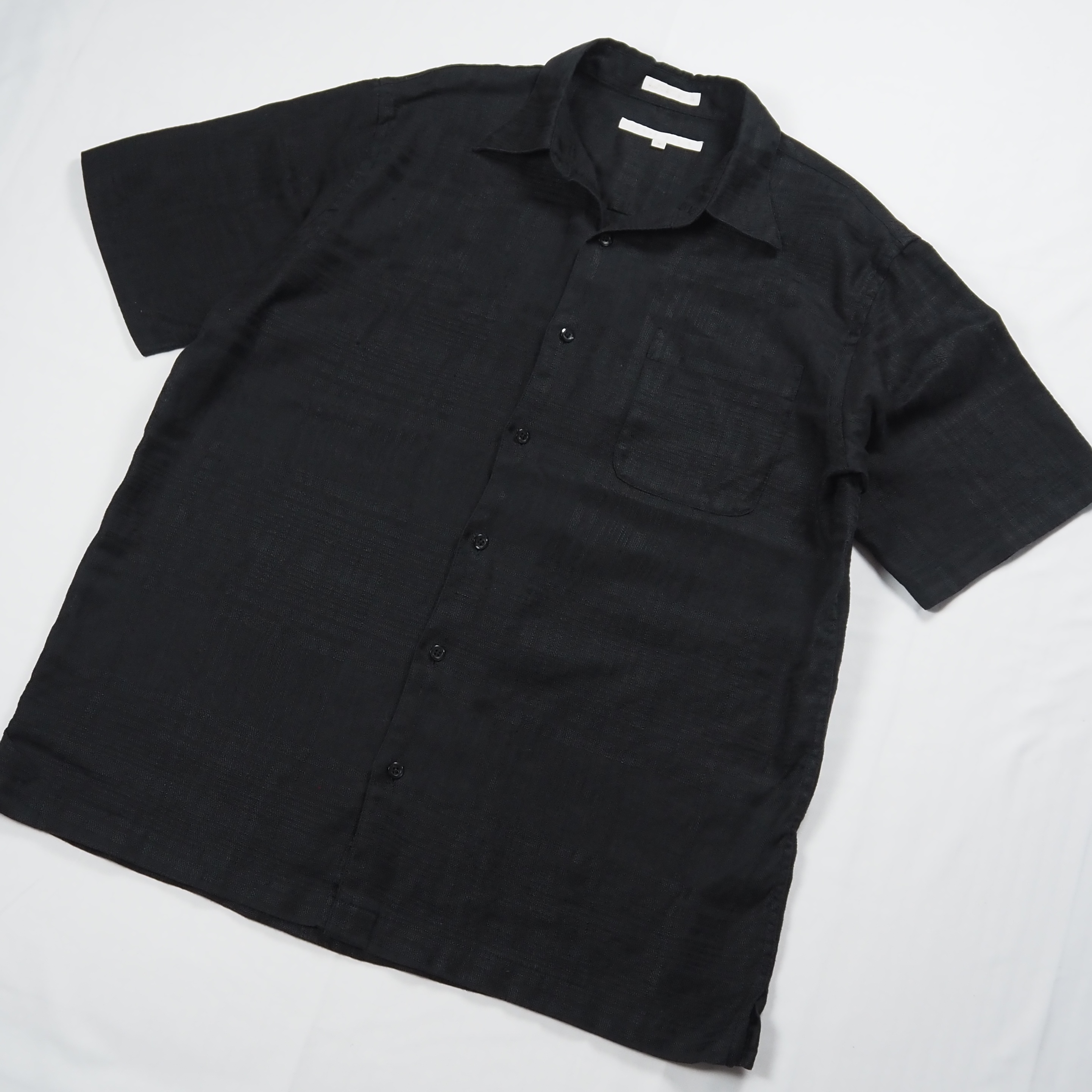 90’s Perry Ellis リネンシャツ ブラック Mサイズ の画像 4