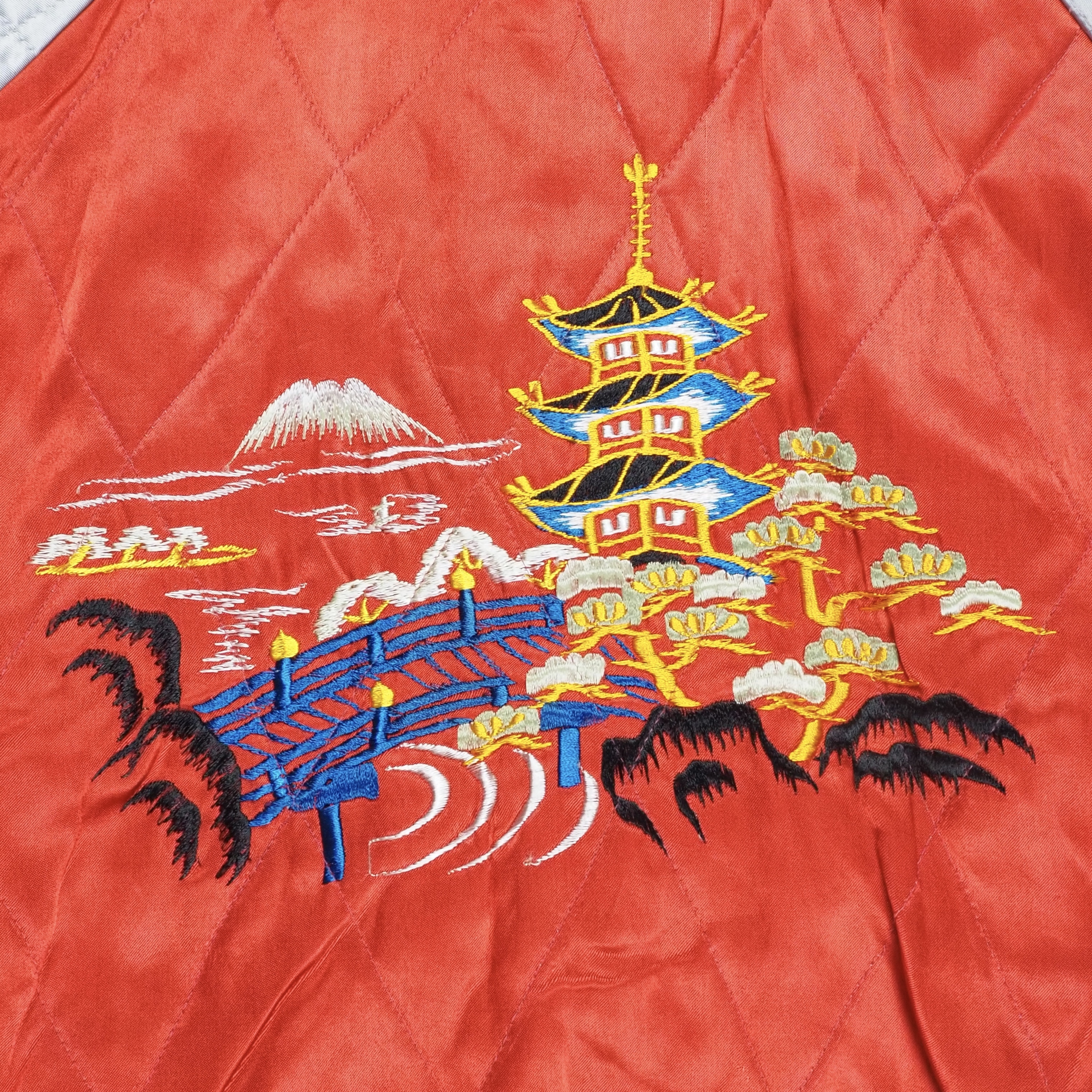 50’s スーベニアジャケット スカジャン 虎 ブルー の画像 10