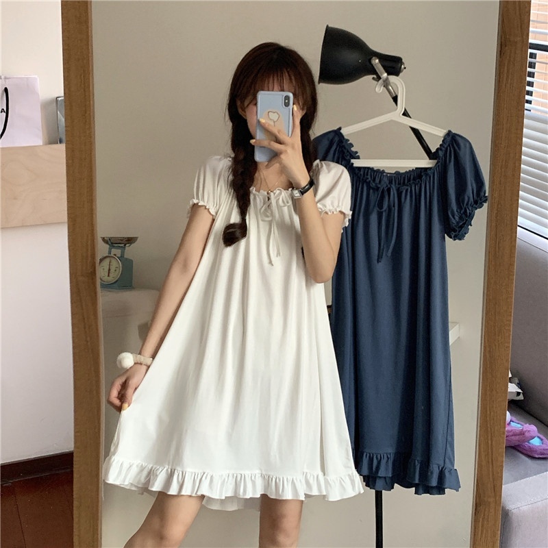 送料無料 2色 ルームウェア レディース スカート ミニワンピ ワンピース ミニスカート ミニ丈 膝上 部屋着 寝間着 パジャマ 無地 リボン パフスリーブ 半袖 Aライン テントライン 裾フリル ギャザー ラウンドネック 襟なし ガーリー シンプル きれいめ かわいい 可愛い 送料無料 2色 ルームウェア レディース スカート ミニワンピ ワンピース ミニスカート ミニ丈 膝上 部屋着 寝間着 パジャマ 無地 リボン パフスリーブ 半袖 Aライン テントライン 裾フリル ギャザー ラウンドネック 襟なし ガーリー シンプル きれいめ かわいい 可愛い