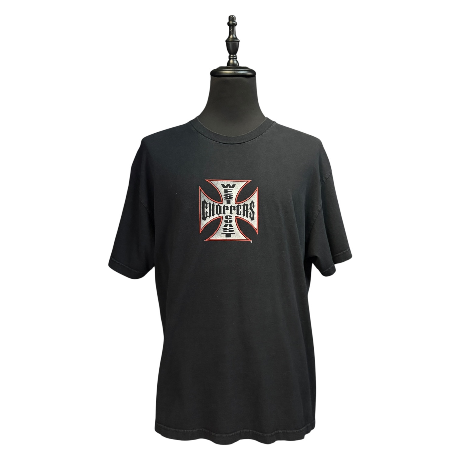 【WEST COAST CHOPPERS】ウエストコーストチョッパーズ  アイアンクロスロゴ Tシャツ 黒 XL