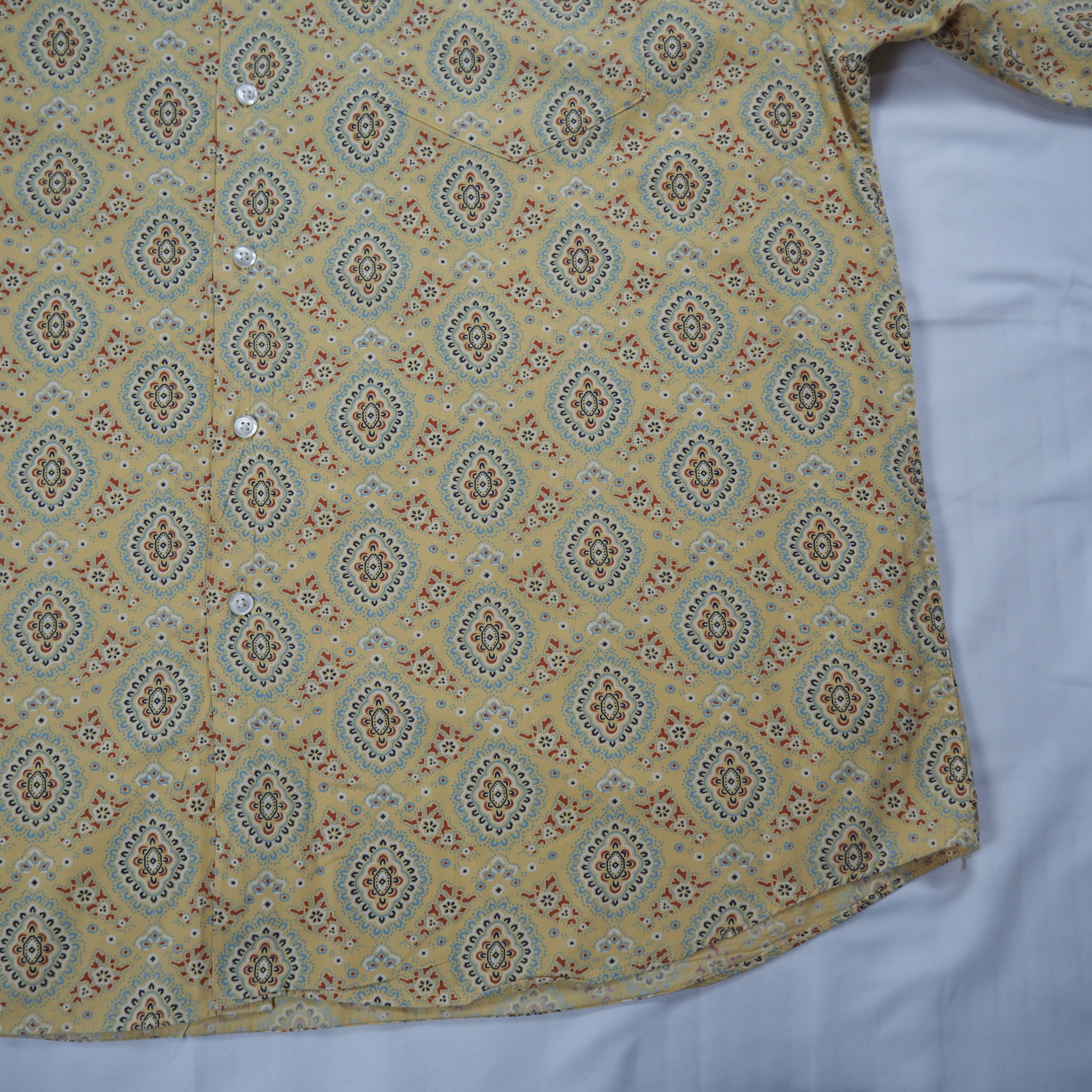 90’s OLD GAP コットンシャツ XL イエロー の画像 11