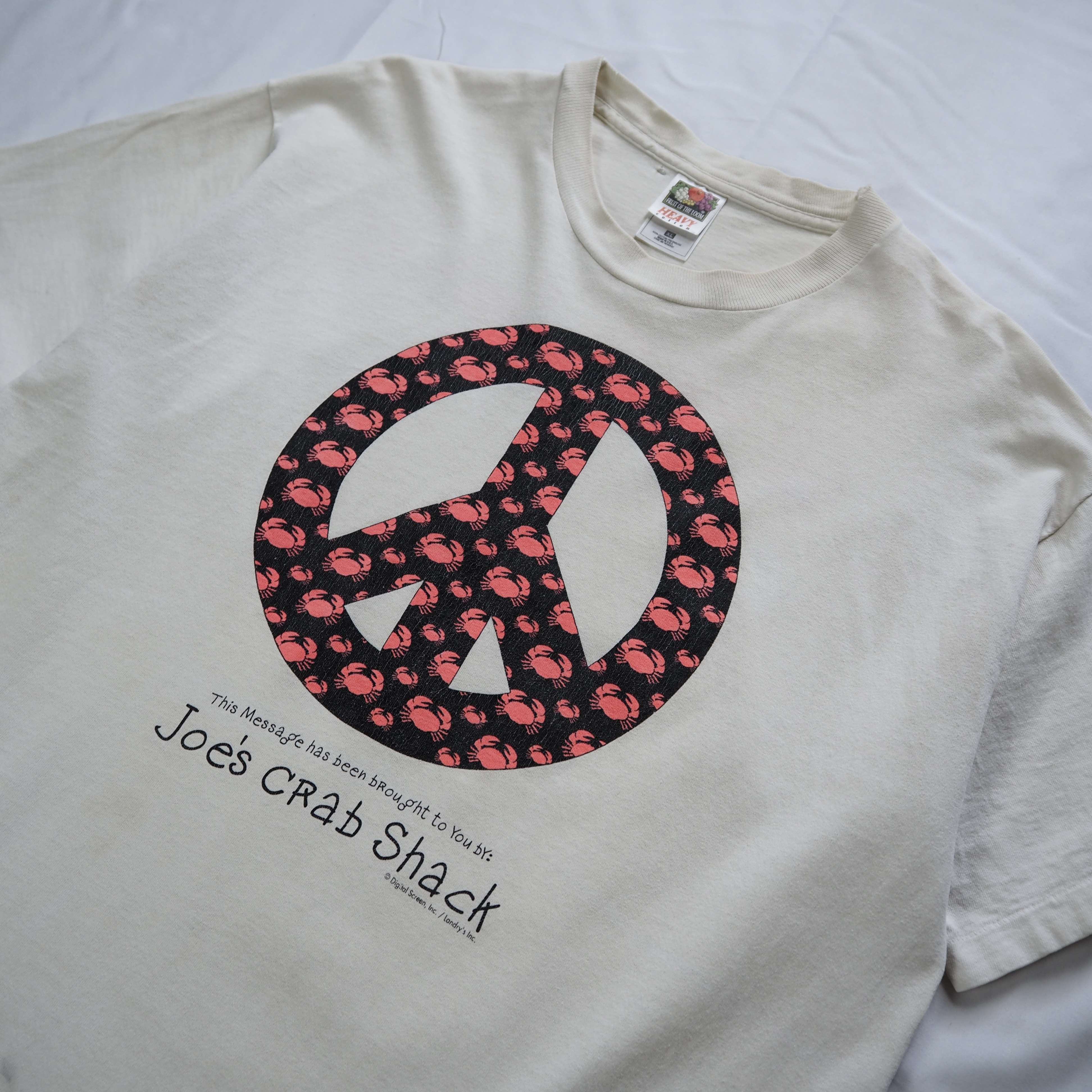 90’s Fruits of the loom ピースマークTシャツ XL の画像 3