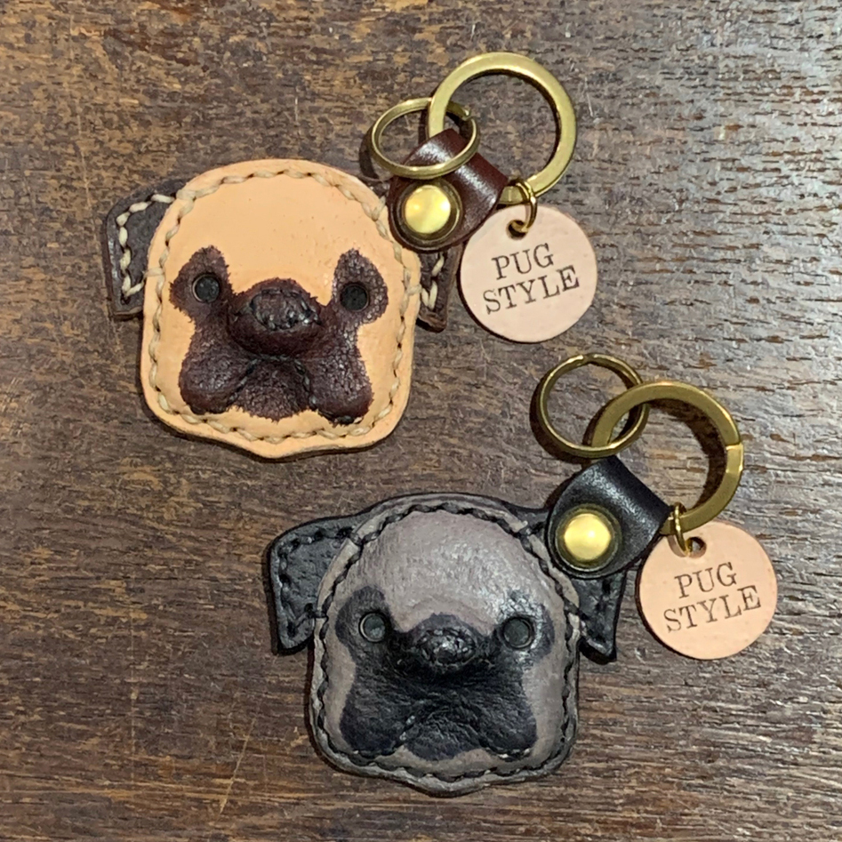 パグレザーキーホルダー Pug Style パグレザーキーホルダー Pug Style