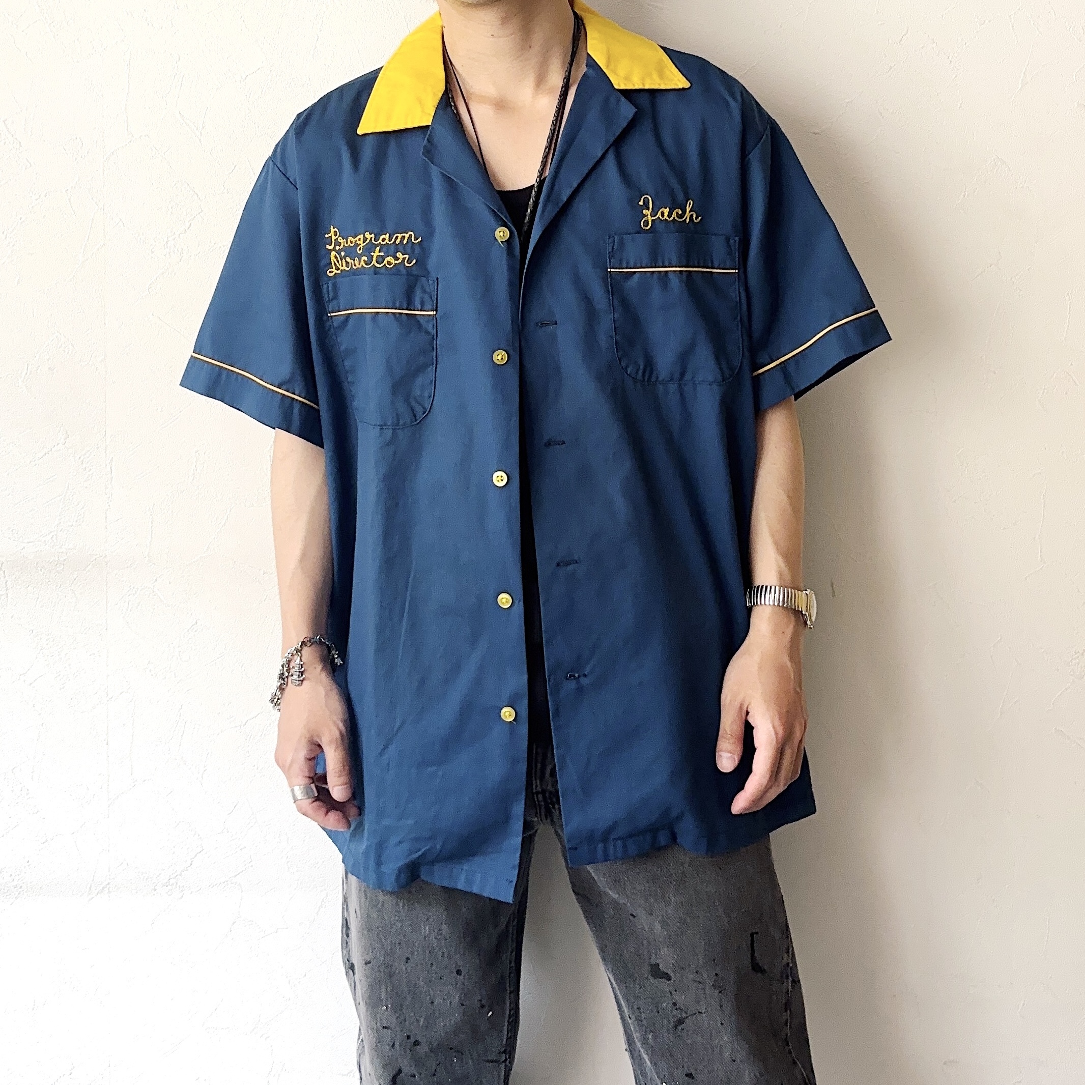 Vintage 80's【Hilton】"PHILLIPS ACADEMY RADIO" Bowling Shirt の画像 3