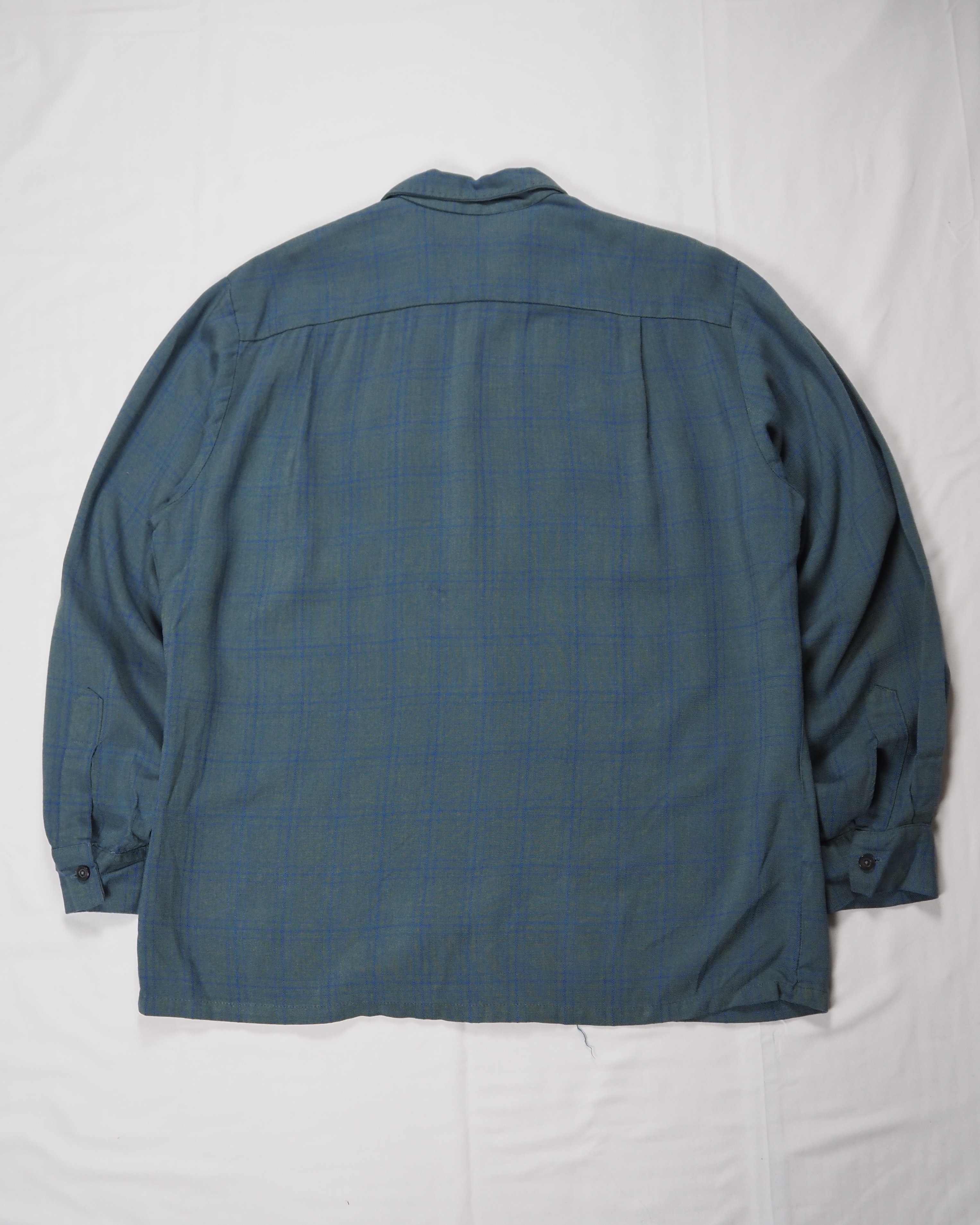 50’s Sportsman レーヨンシャツ ブルー Lサイズ の画像 9