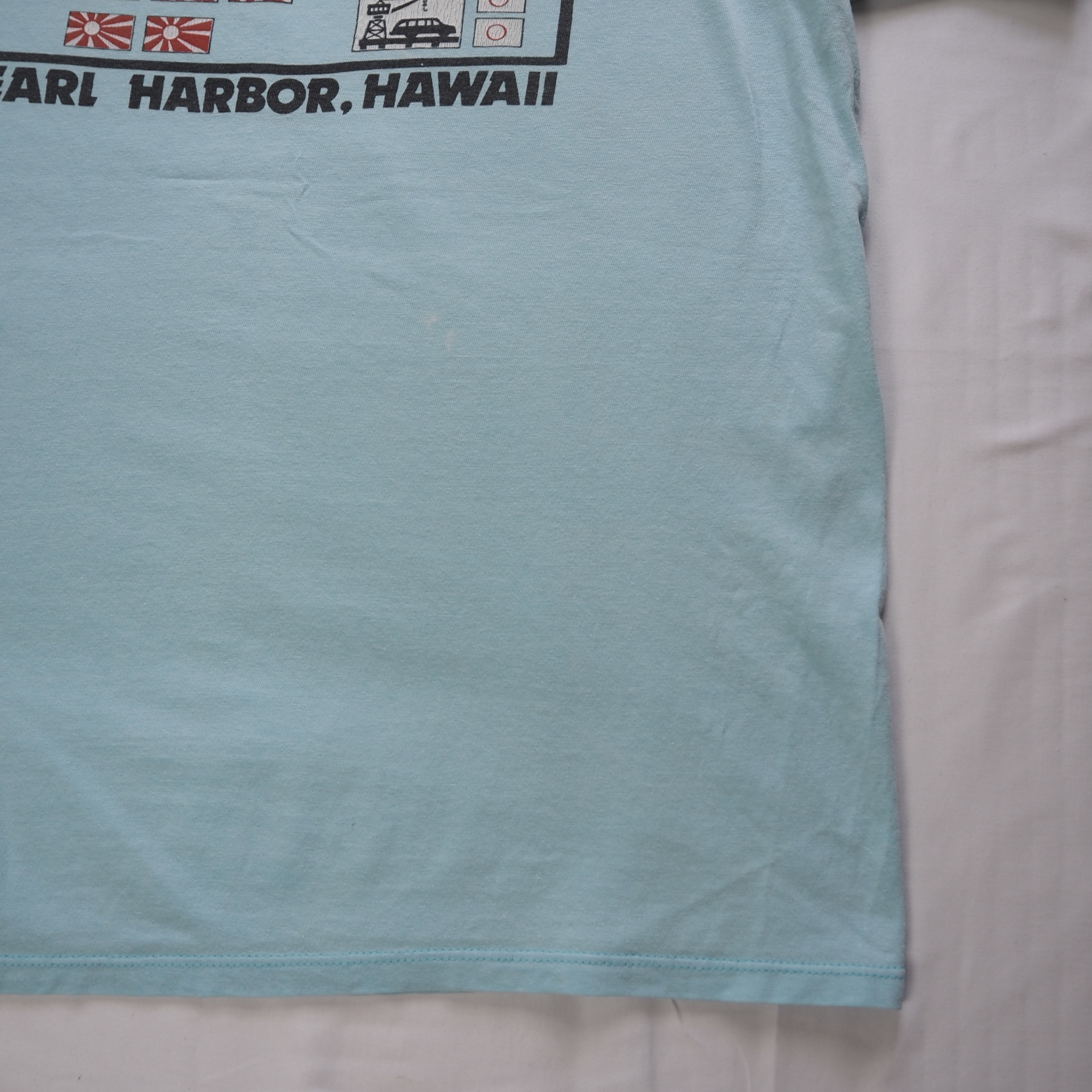 80’s-90’s Stedman ミリタリーTシャツ XL 真珠湾 両面プリント の画像 8