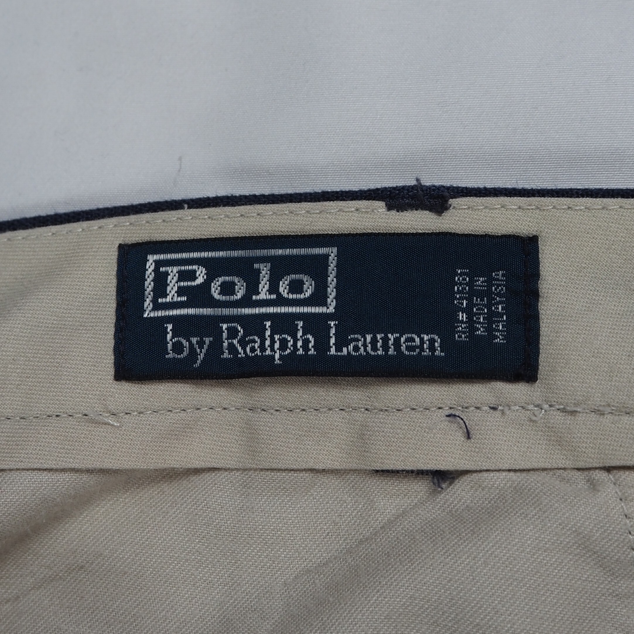 90's Ralph Lauren 100%リネンパンツ ネイビー 38×30 の画像 4